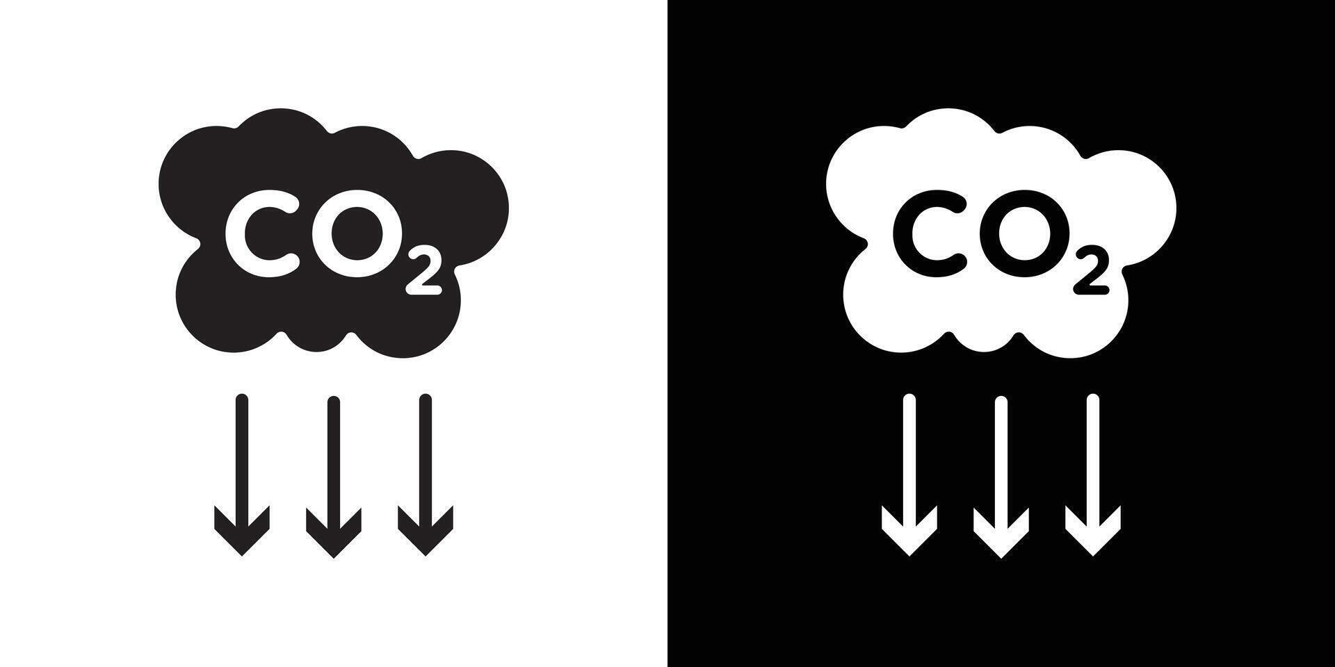 Reduce carbon dioxide co2 icon Thin line flat illustration vector
