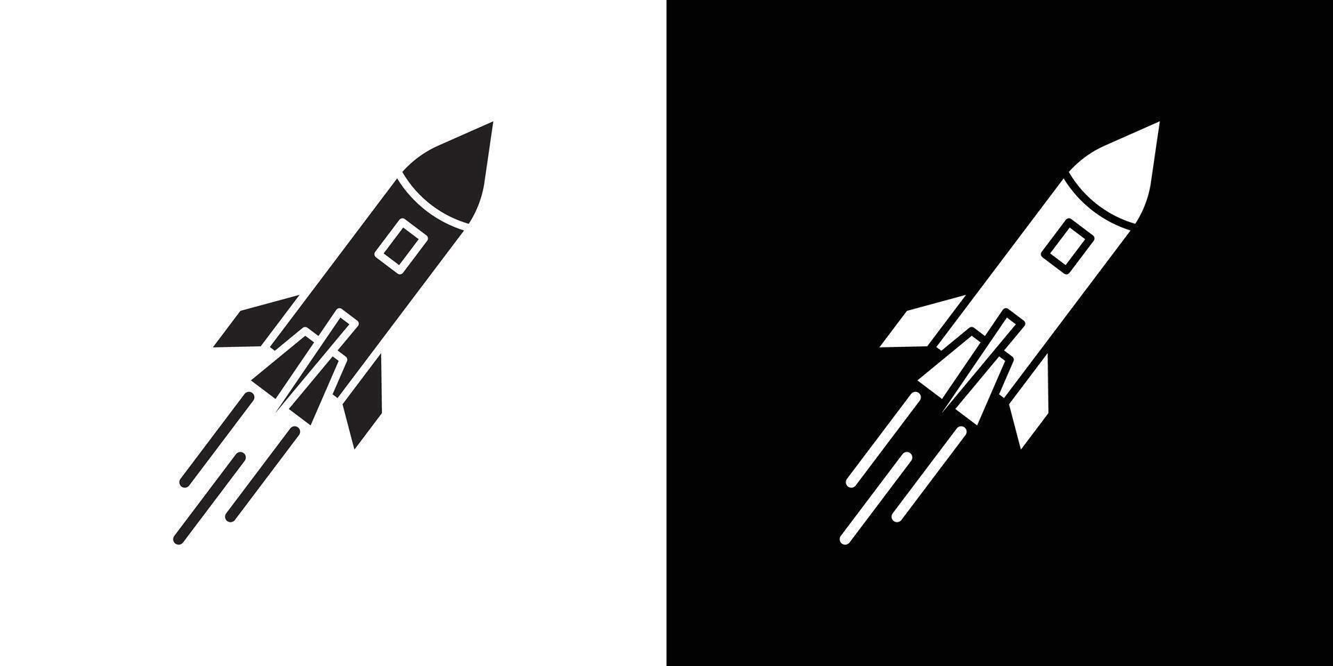 Rocket icon Thin line flat illustration vector