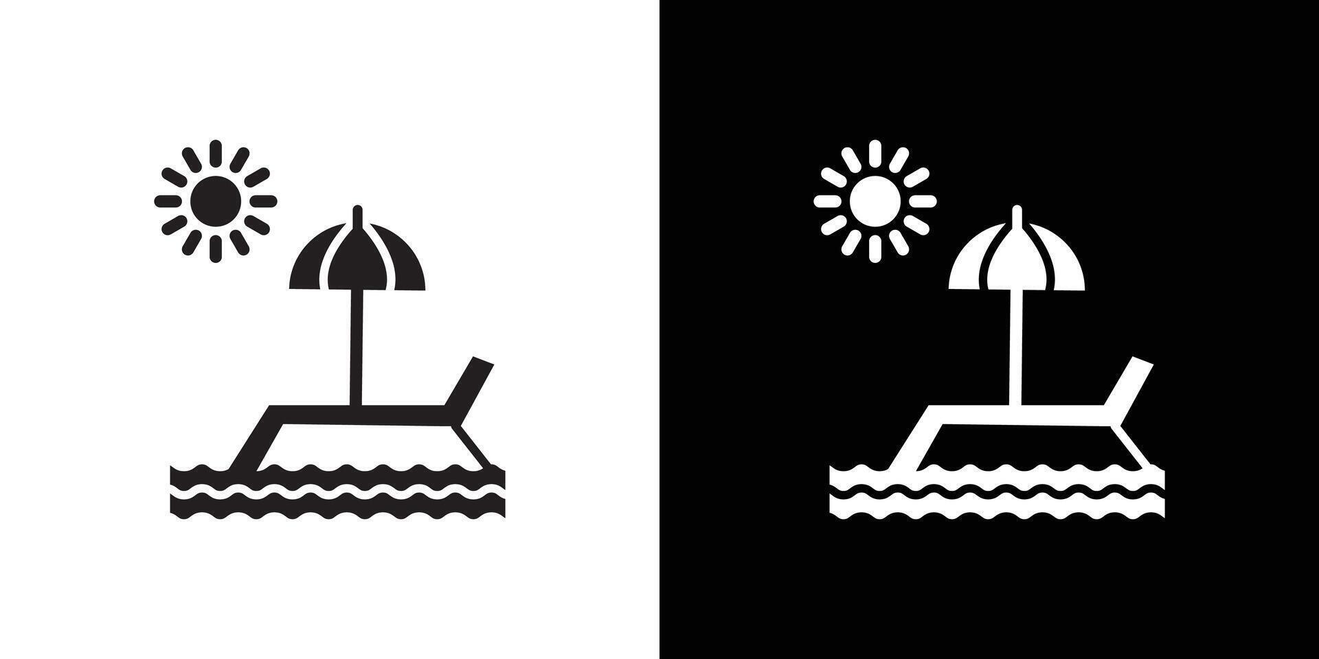 Summer holiday icon Thin line flat illustration vector