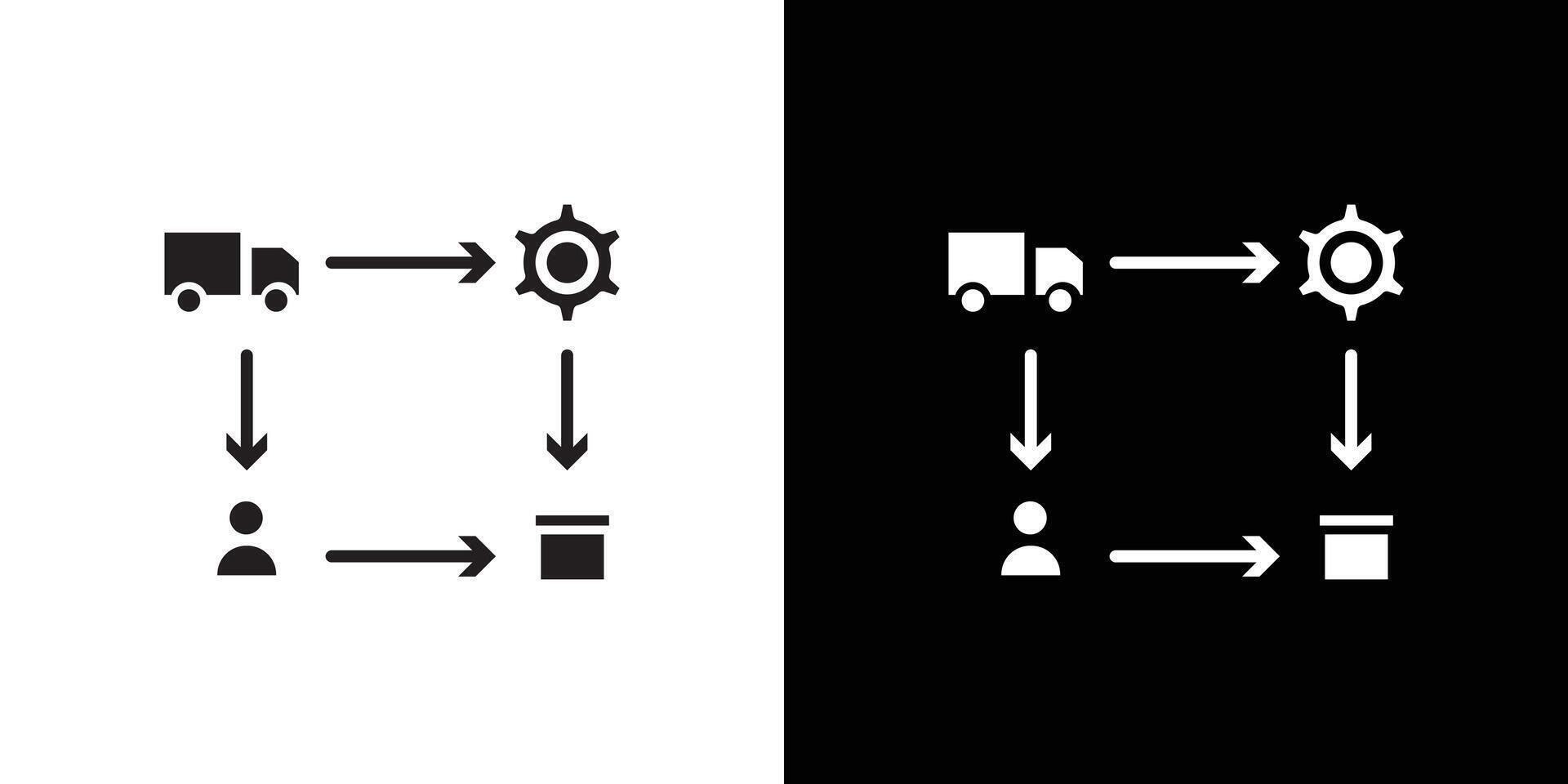 Supply chain process icon Thin line flat illustration vector