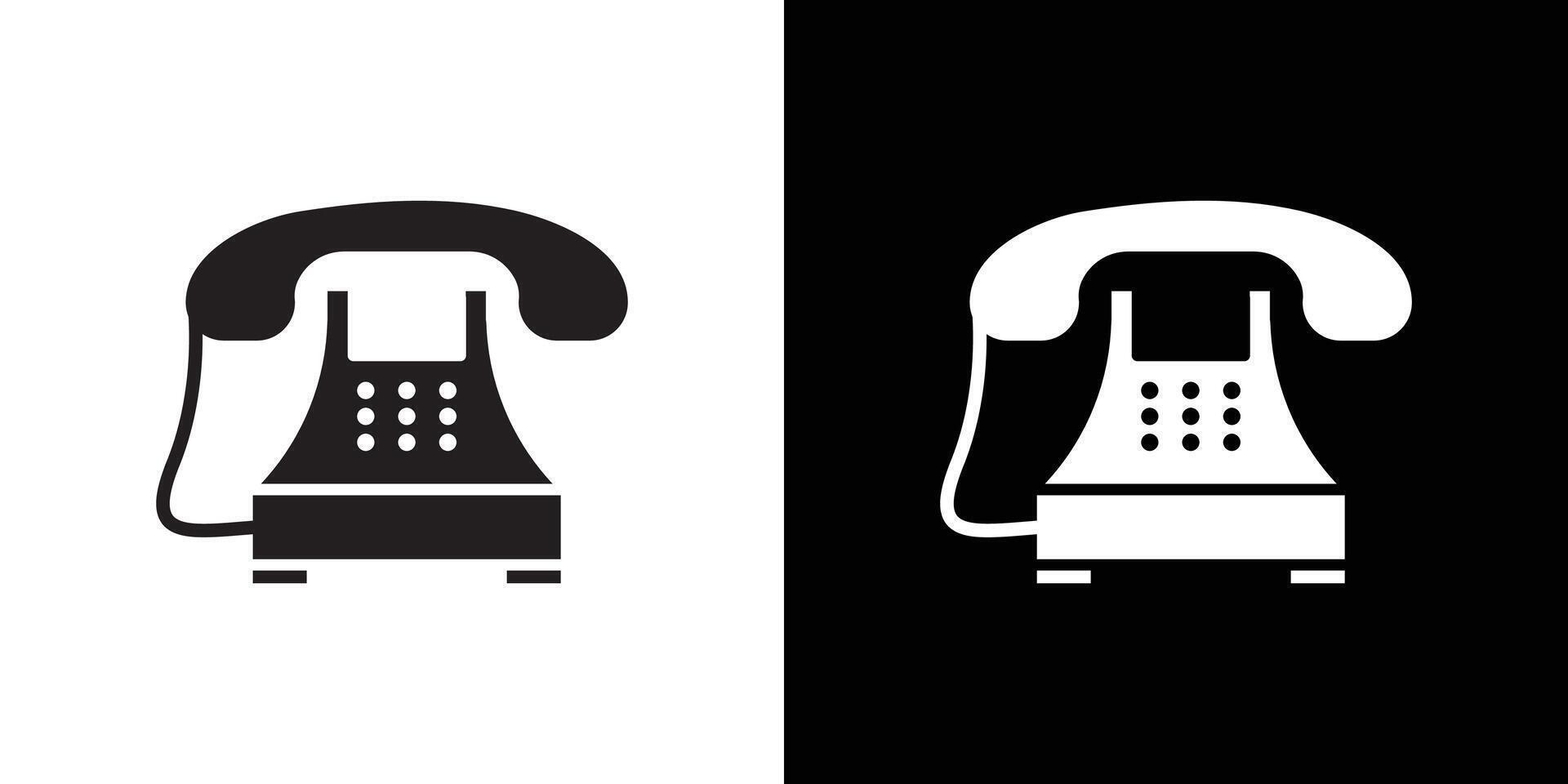 old phone icon Thin line flat illustration vector