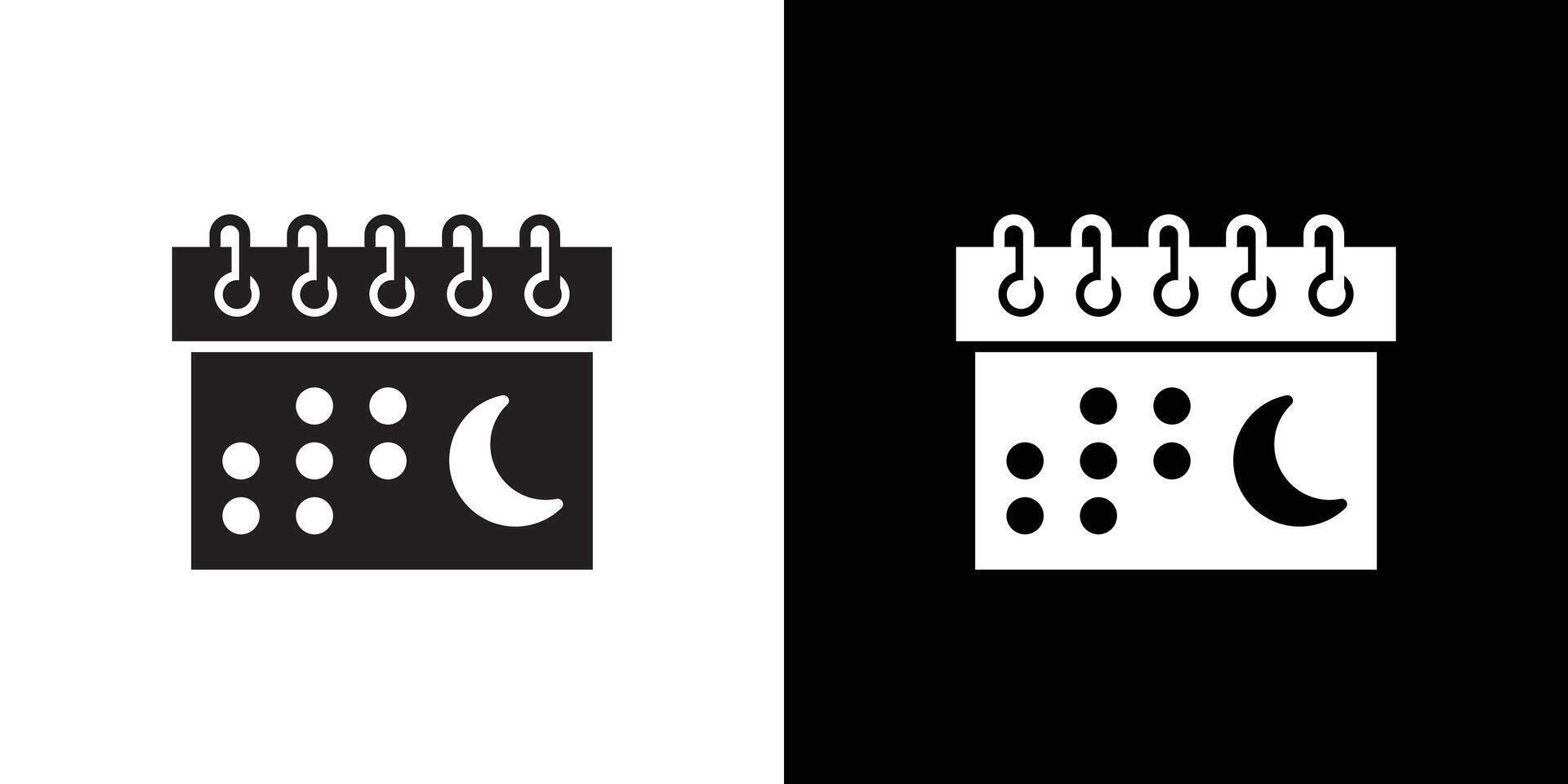 Ramadan Calendar Icon Thin line flat illustration vector