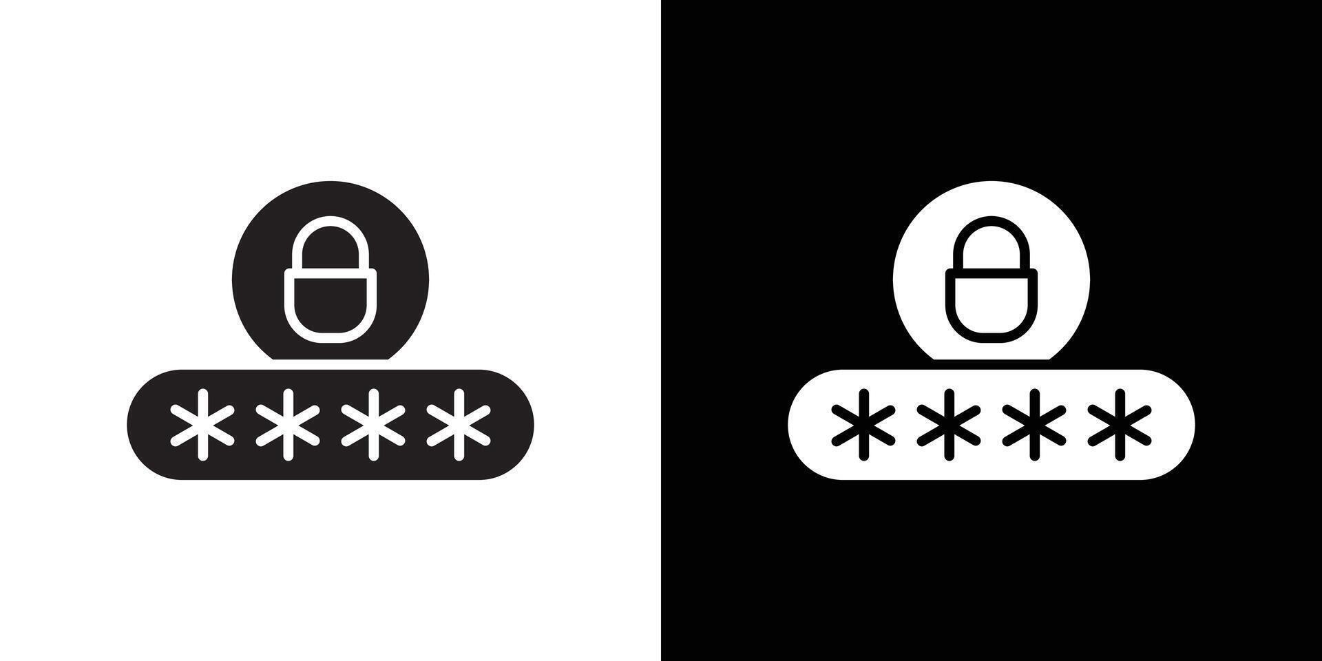 Password security icon Thin line flat illustration vector