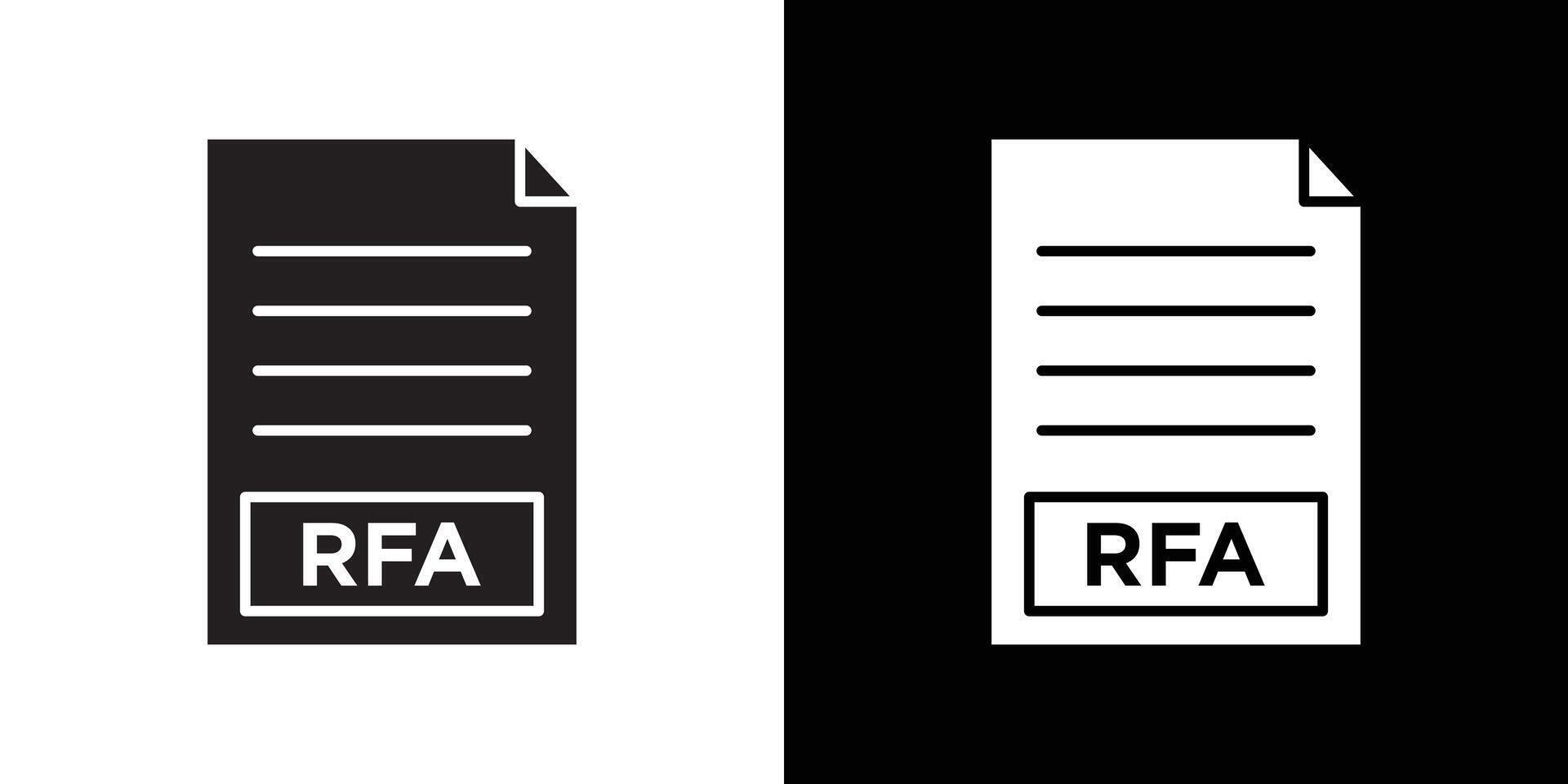 RFA File icon Thin line flat illustration vector