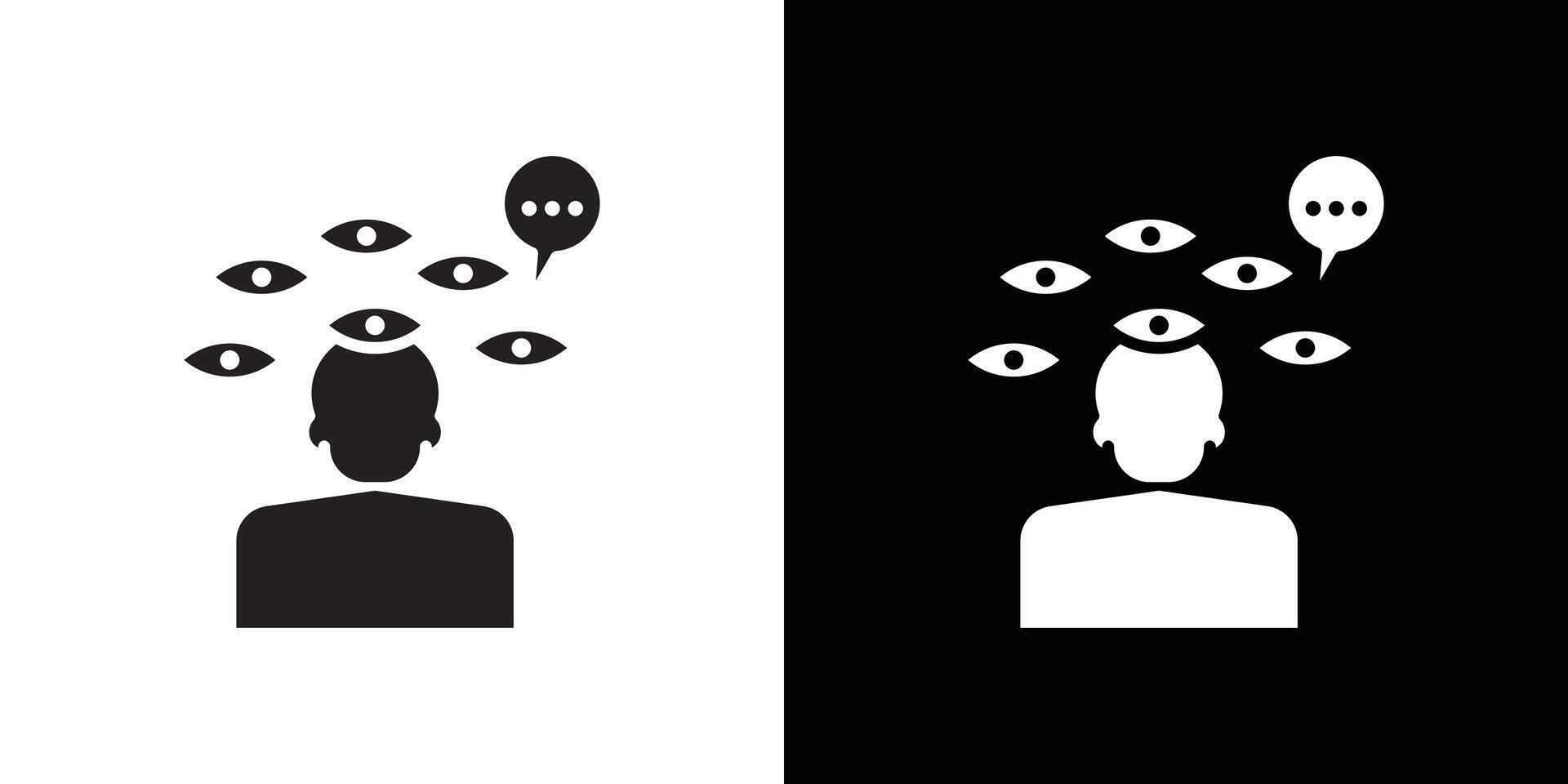 Paranoia icon Thin line flat illustration vector