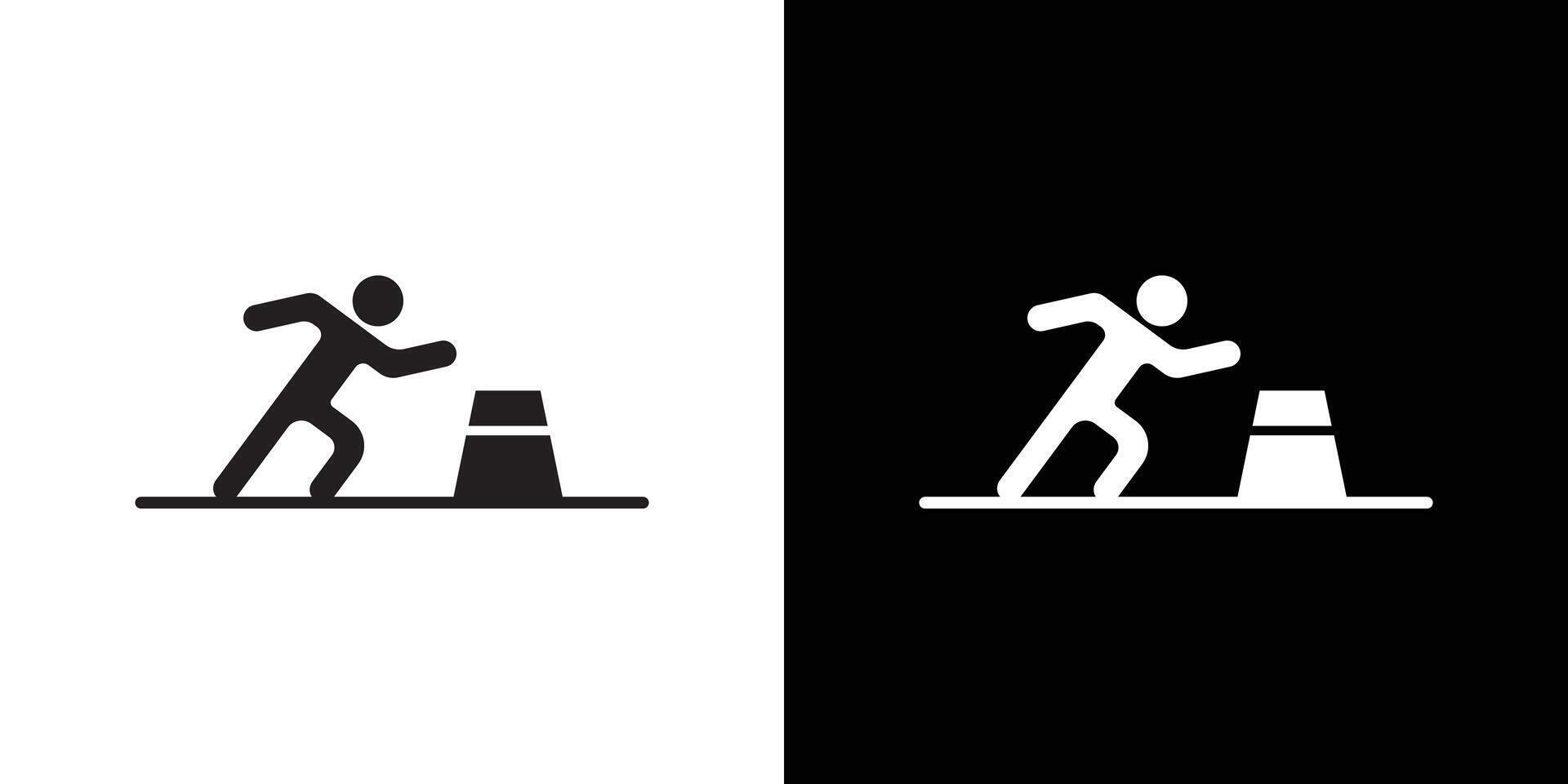 Obstacle race icon Thin line flat illustration vector