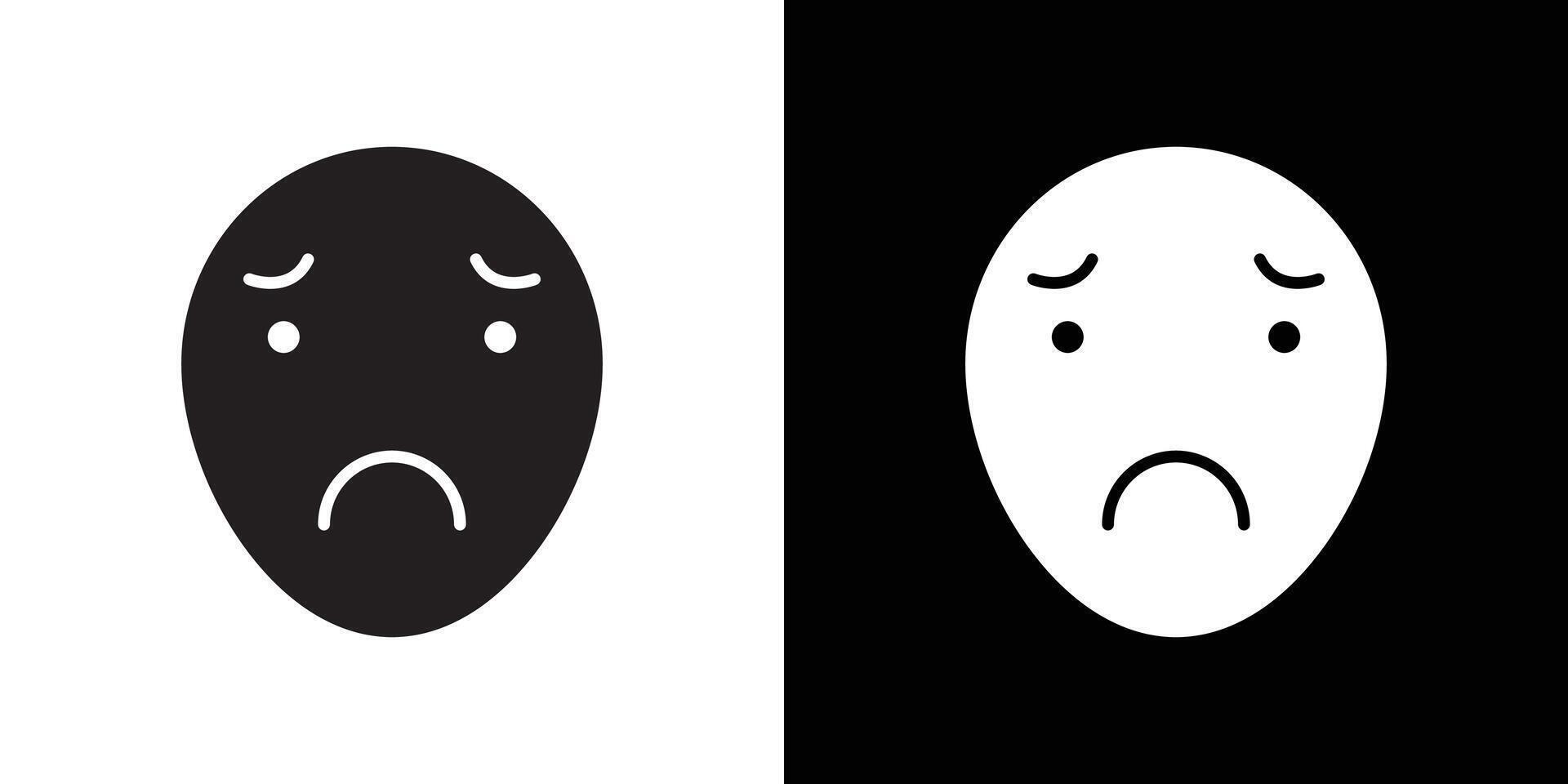 Regret expression icon Thin line flat illustration vector