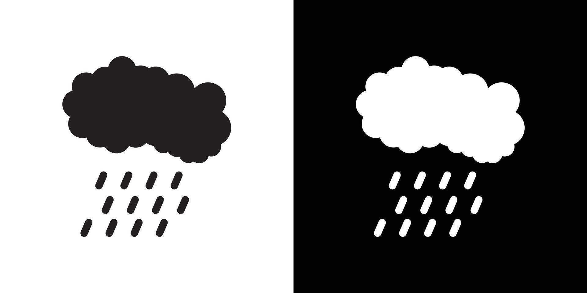 Rainy weather icon Thin line flat illustration vector
