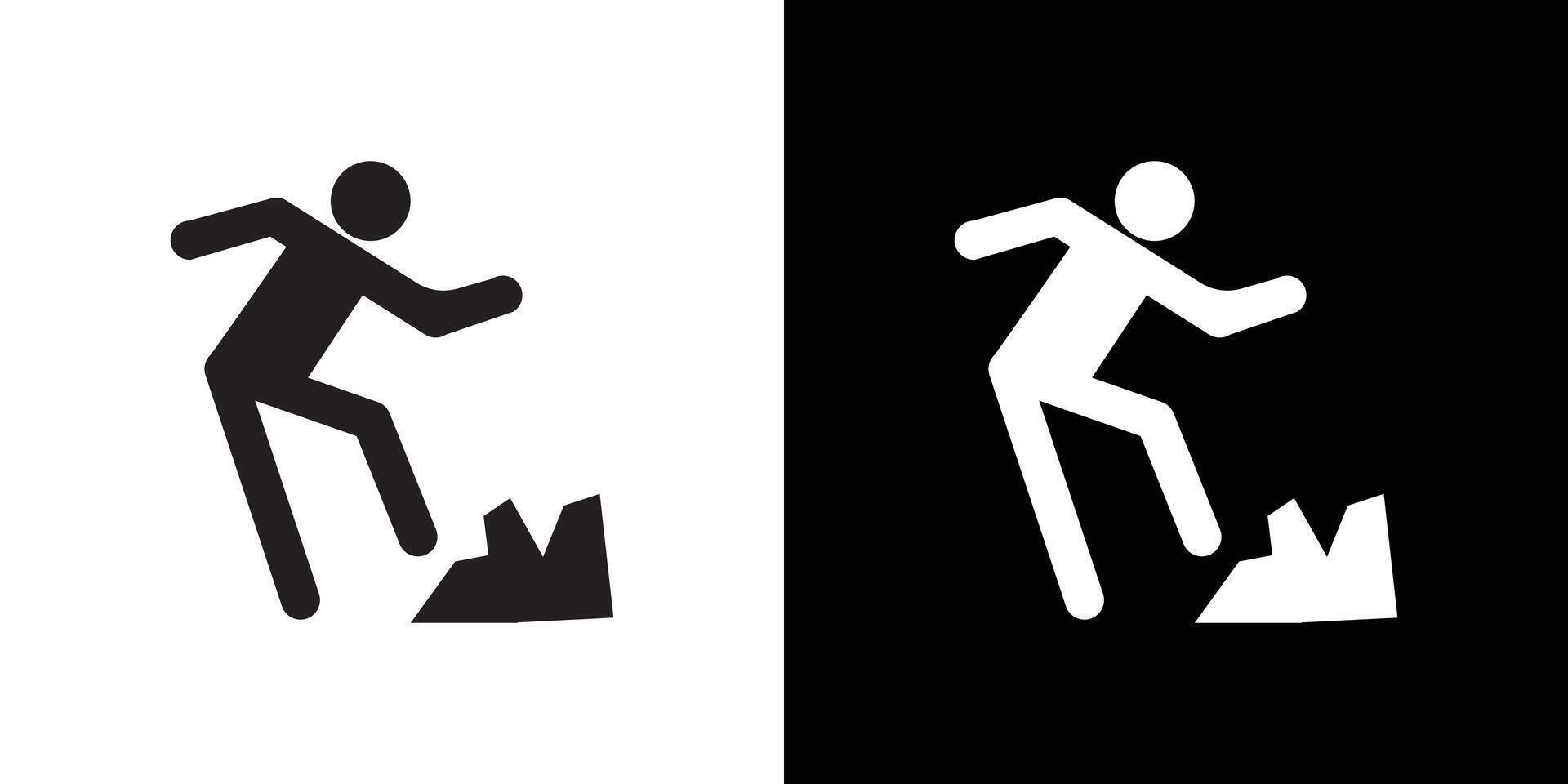 Man tripping icon Thin line flat illustration vector