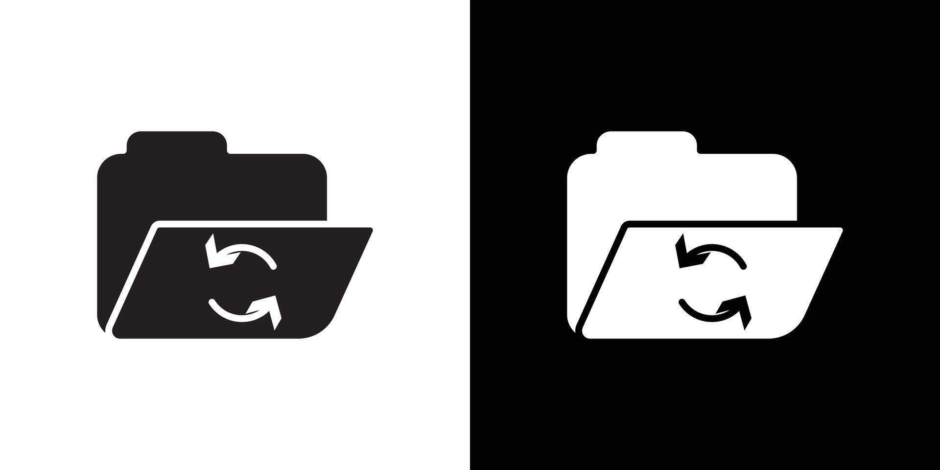 Folder sync icon Thin line flat illustration vector