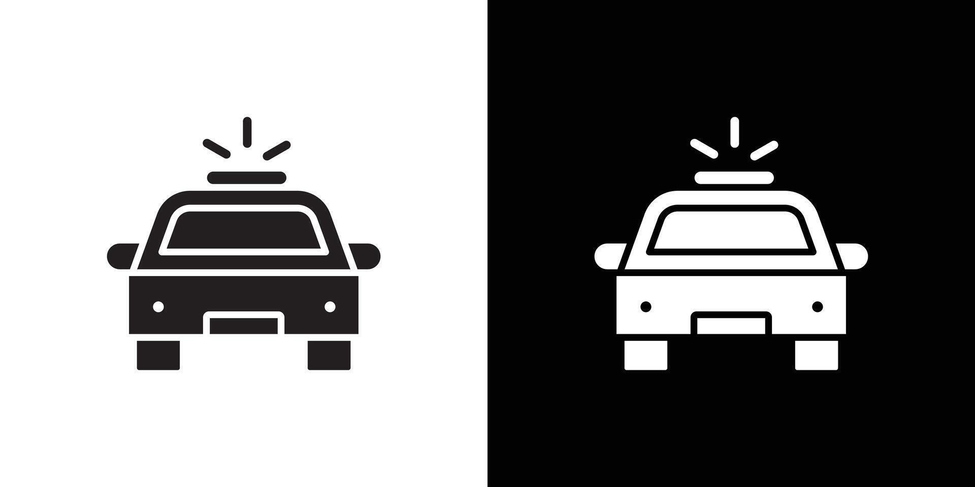 Flashing police car icon Thin line flat illustration vector