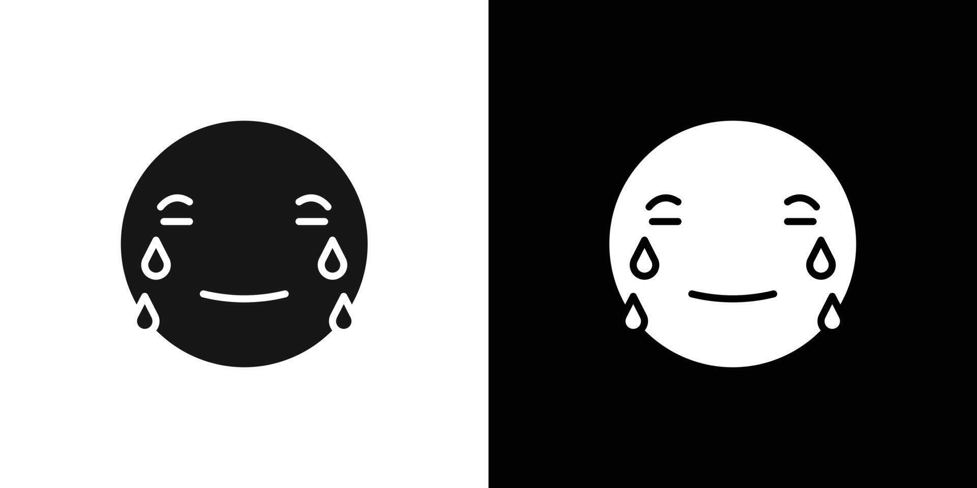 Crying icon Thin line flat illustration vector