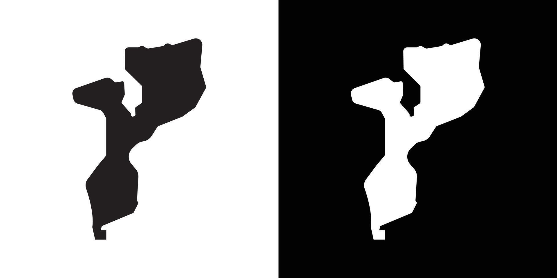 Mozambique map icon Thin line flat illustration vector