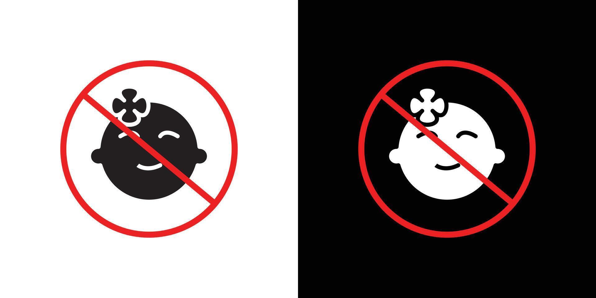 No kid allowed icon Thin line flat illustration vector