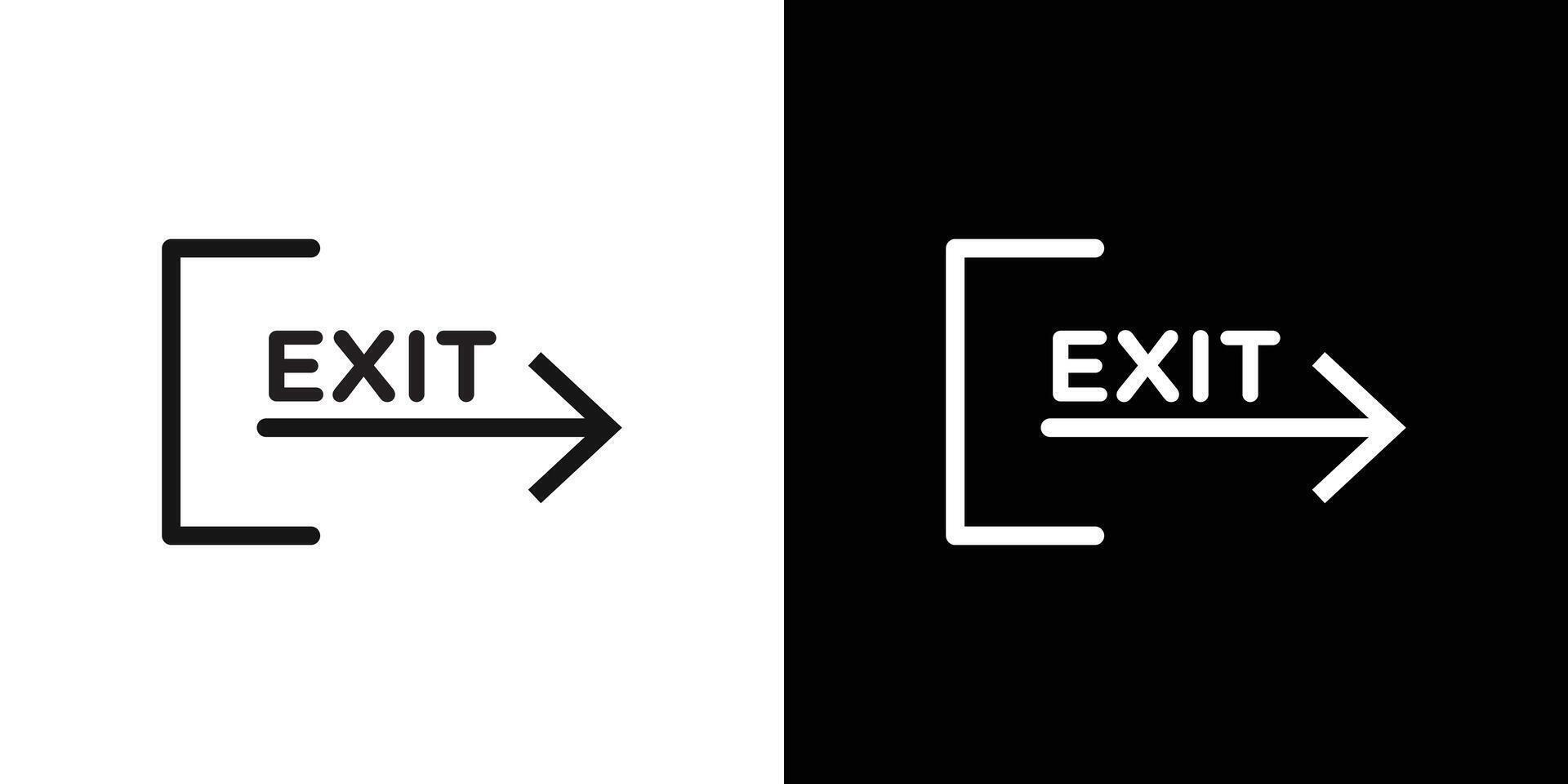 Emergency exit icon Thin line flat illustration vector