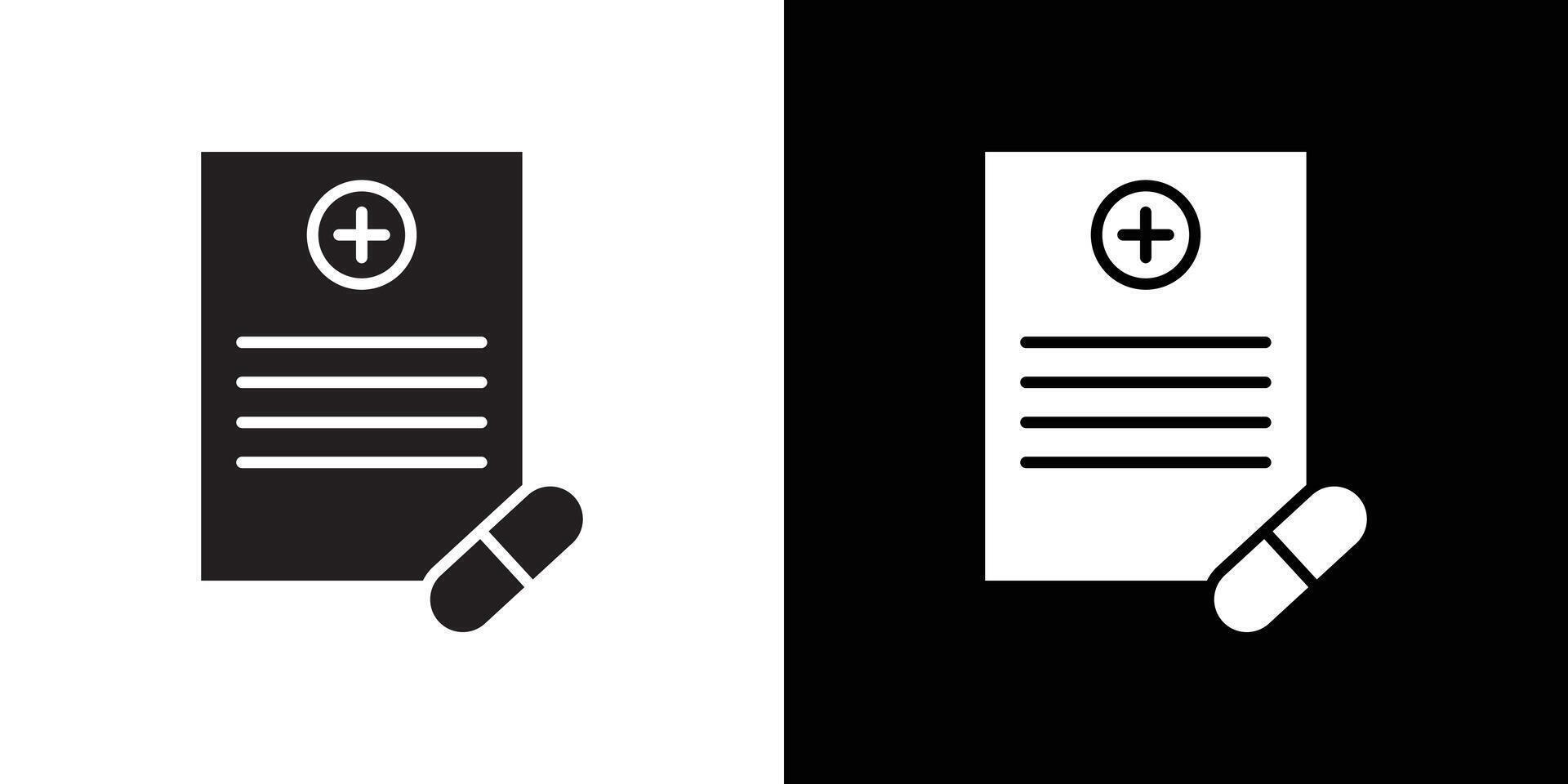 medical Prescription icon Thin line flat illustration vector