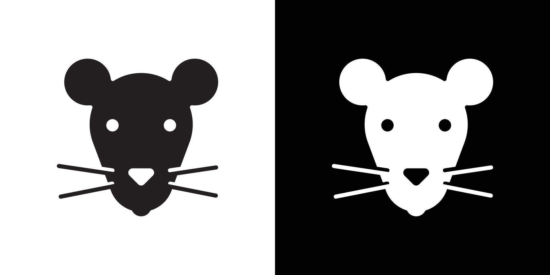 Face of mouse icon Thin line flat illustration vector