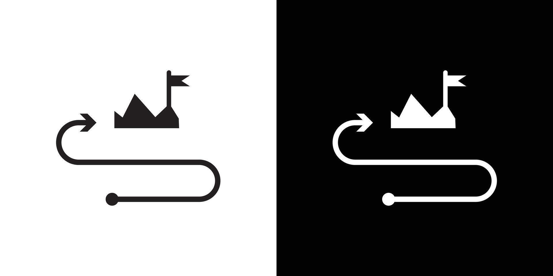 Mission Path icon Thin line flat illustration vector