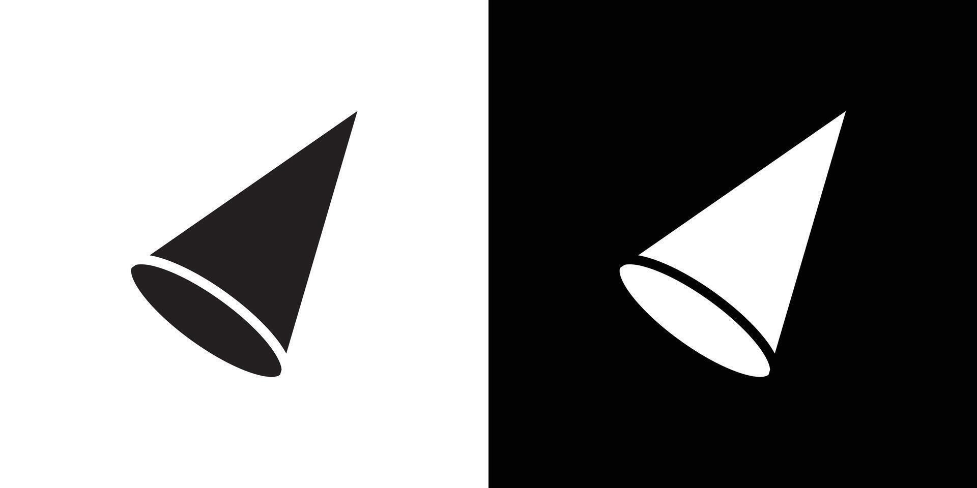 Cone shape 3D icon Thin line flat illustration vector