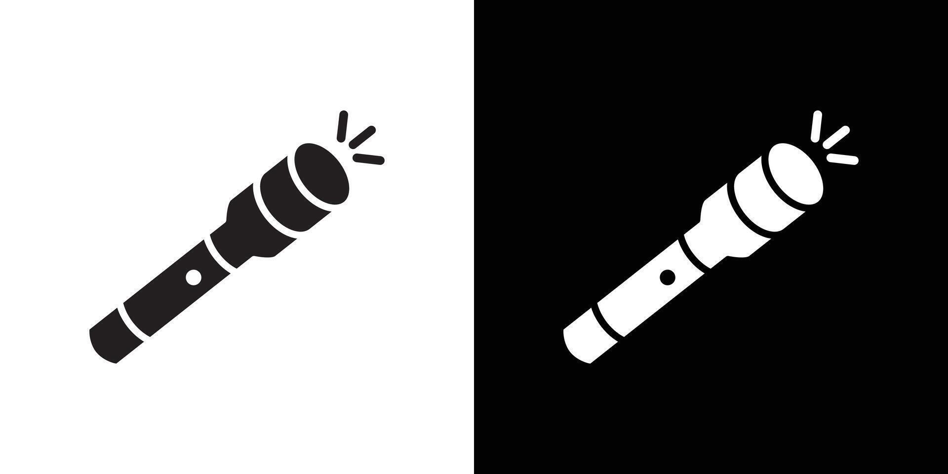 Flashlight icon Thin line flat illustration vector