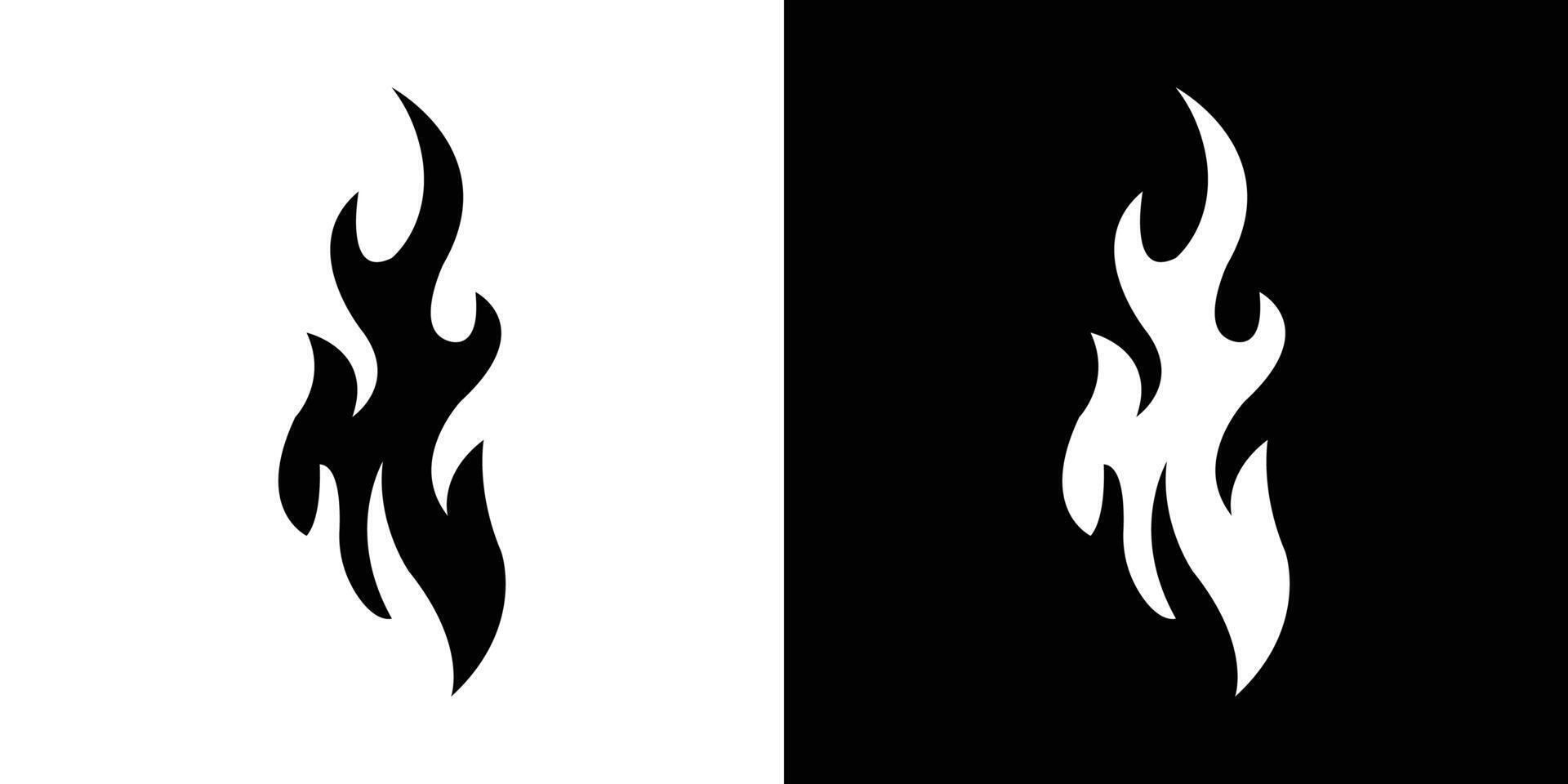 Fire flame icon Thin line flat illustration vector