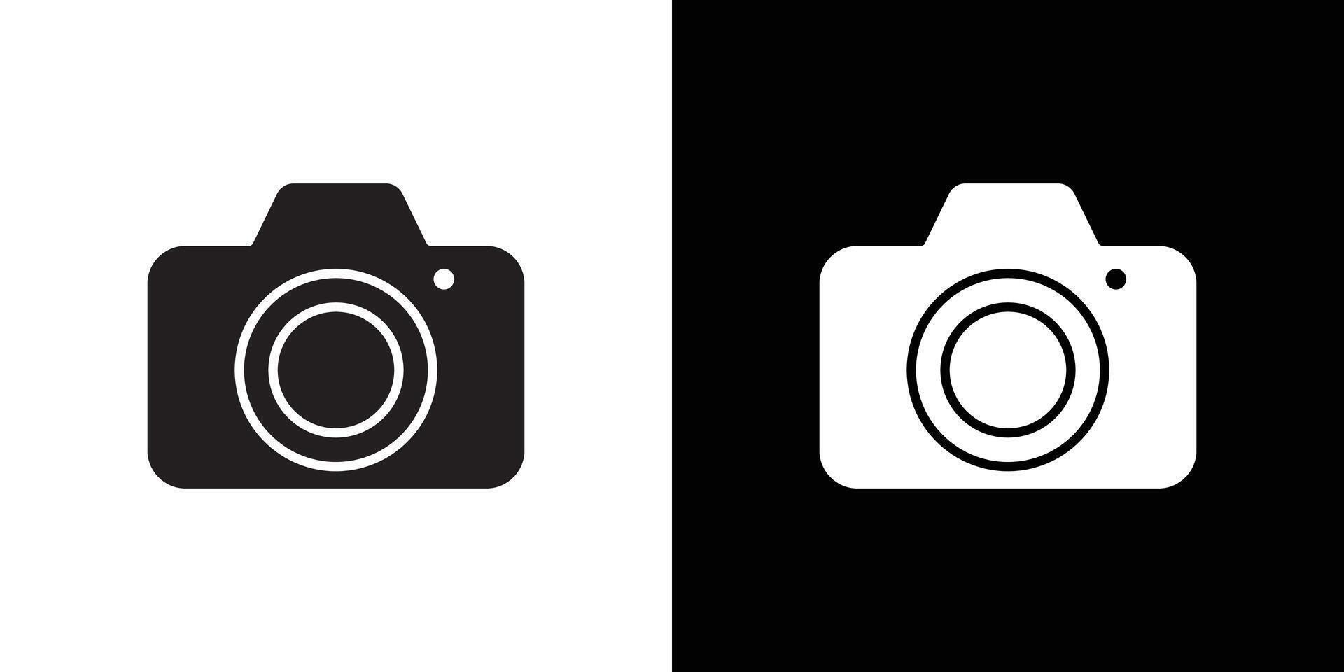 Camera icon Thin line flat illustration vector
