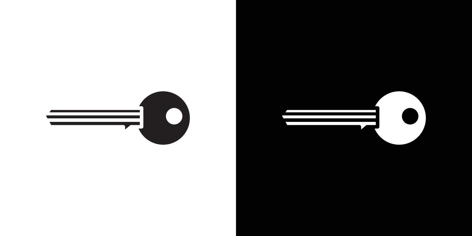 Key icon Thin line flat illustration vector