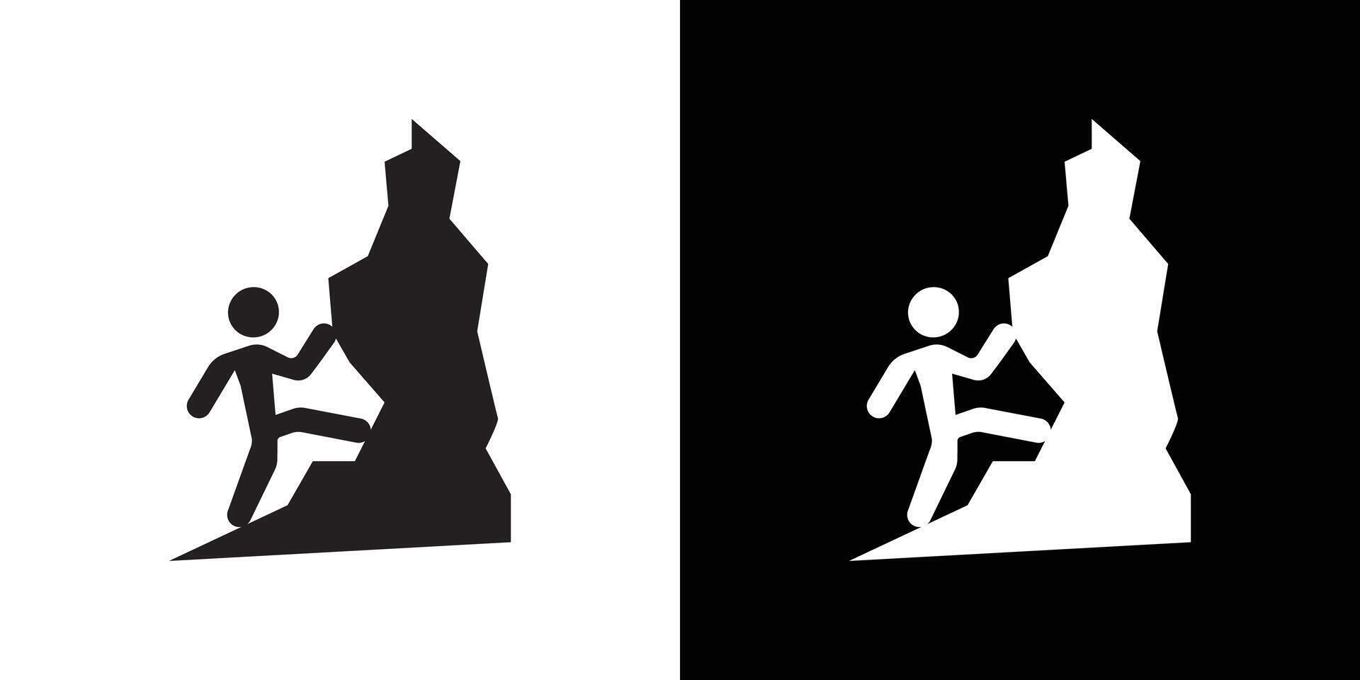 Climbing icon Thin line flat illustration vector