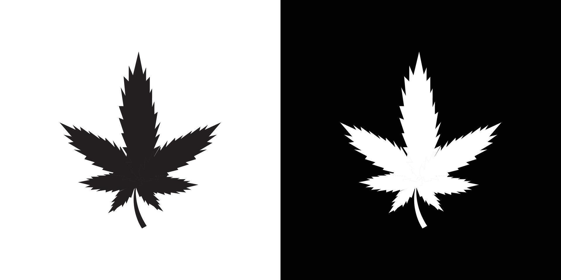 Cannabis leafs icon Thin line flat illustration vector