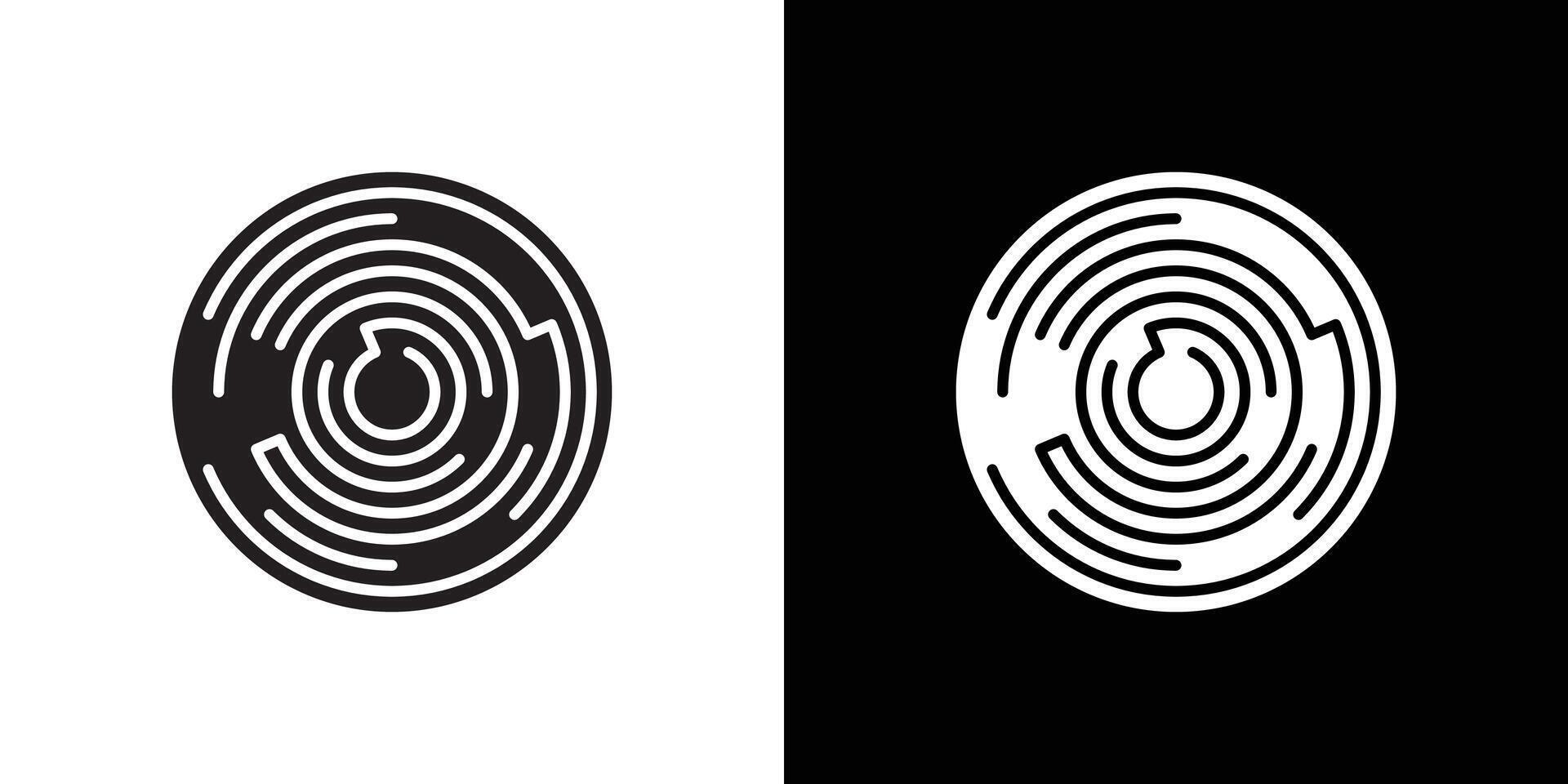 Labyrinth icon Thin line flat illustration vector