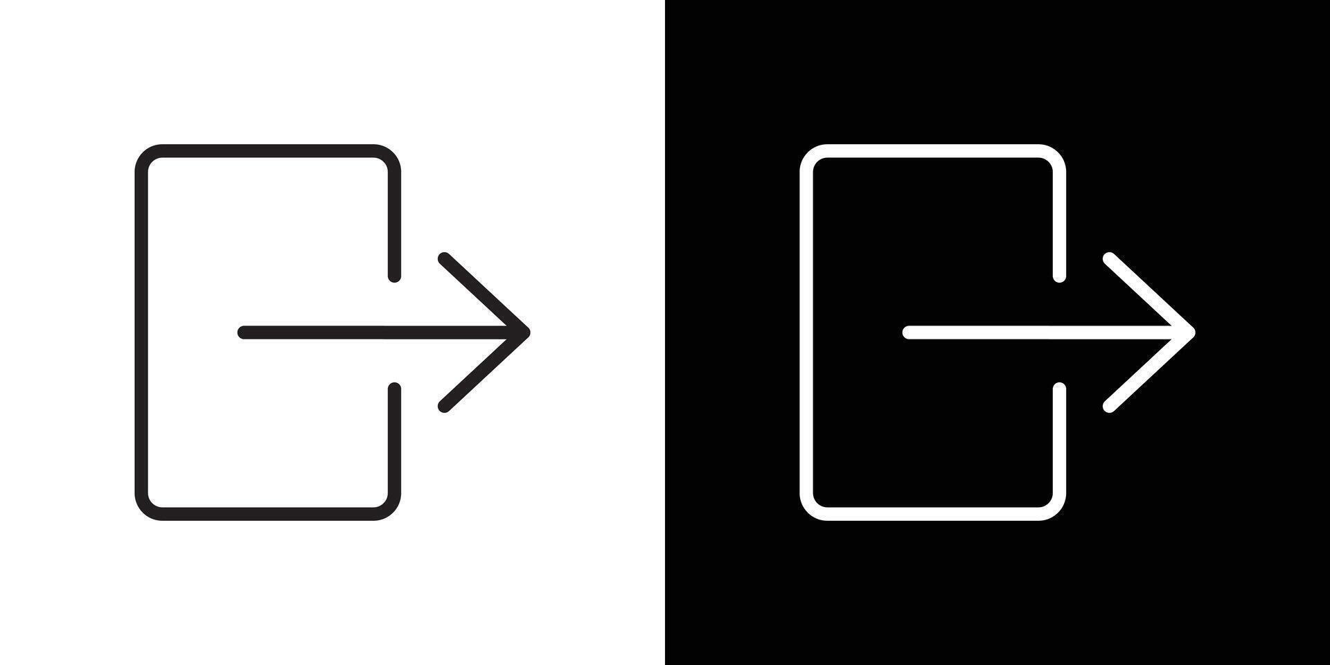 Logout exit icon Thin line flat illustration vector