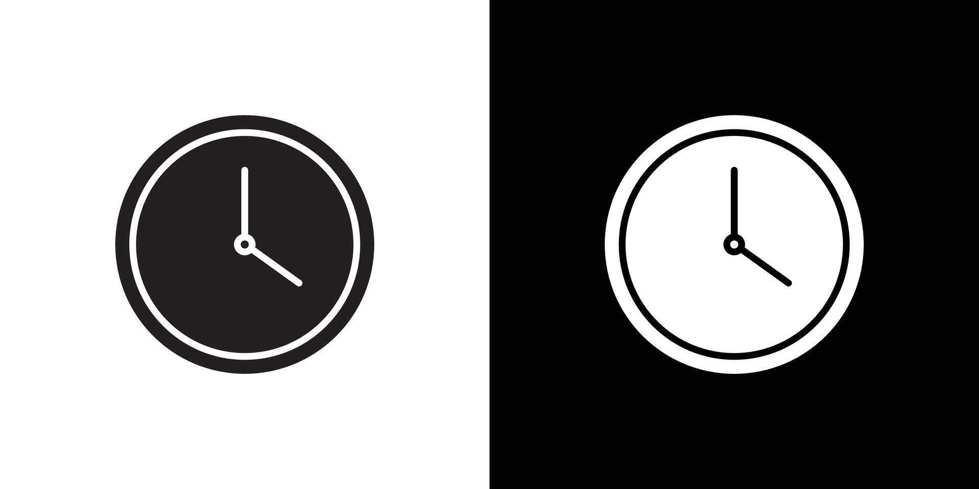 Clock icon Thin line flat illustration vector