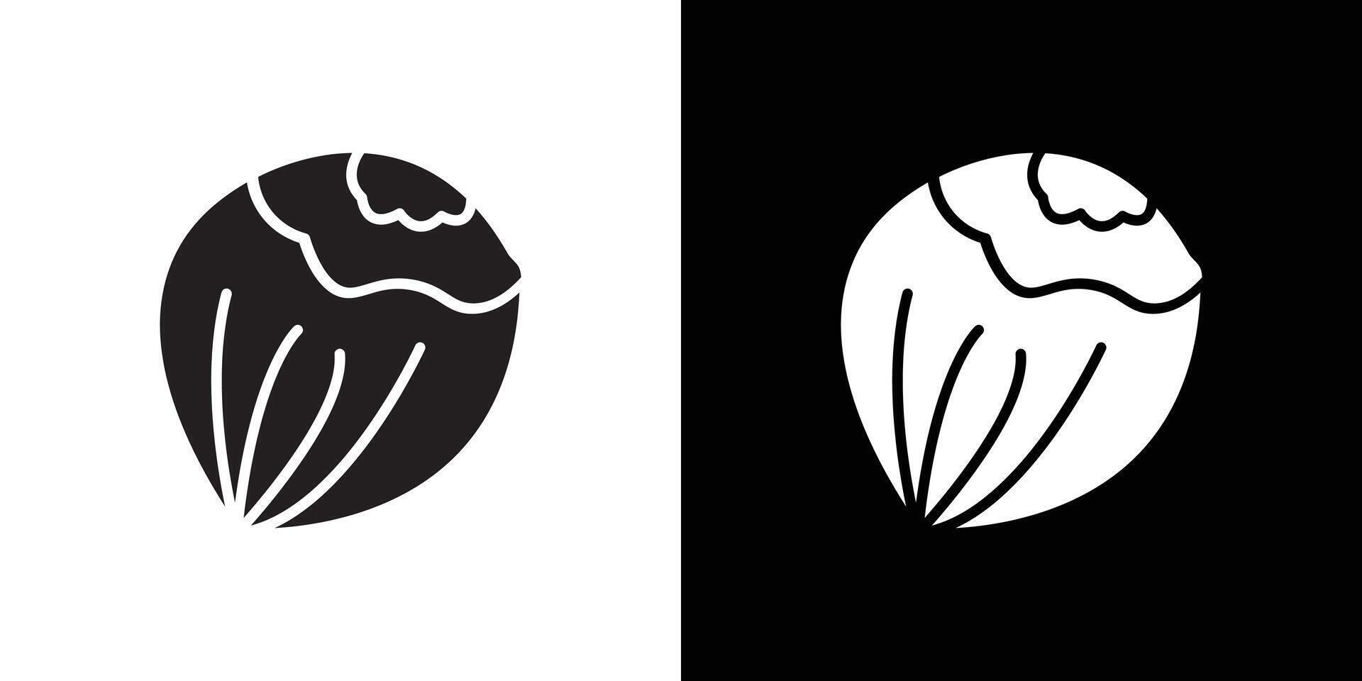 Hazelnut icon Thin line flat illustration vector