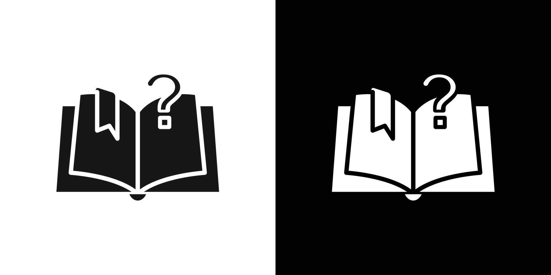 book with question mark icon Thin line flat illustration vector