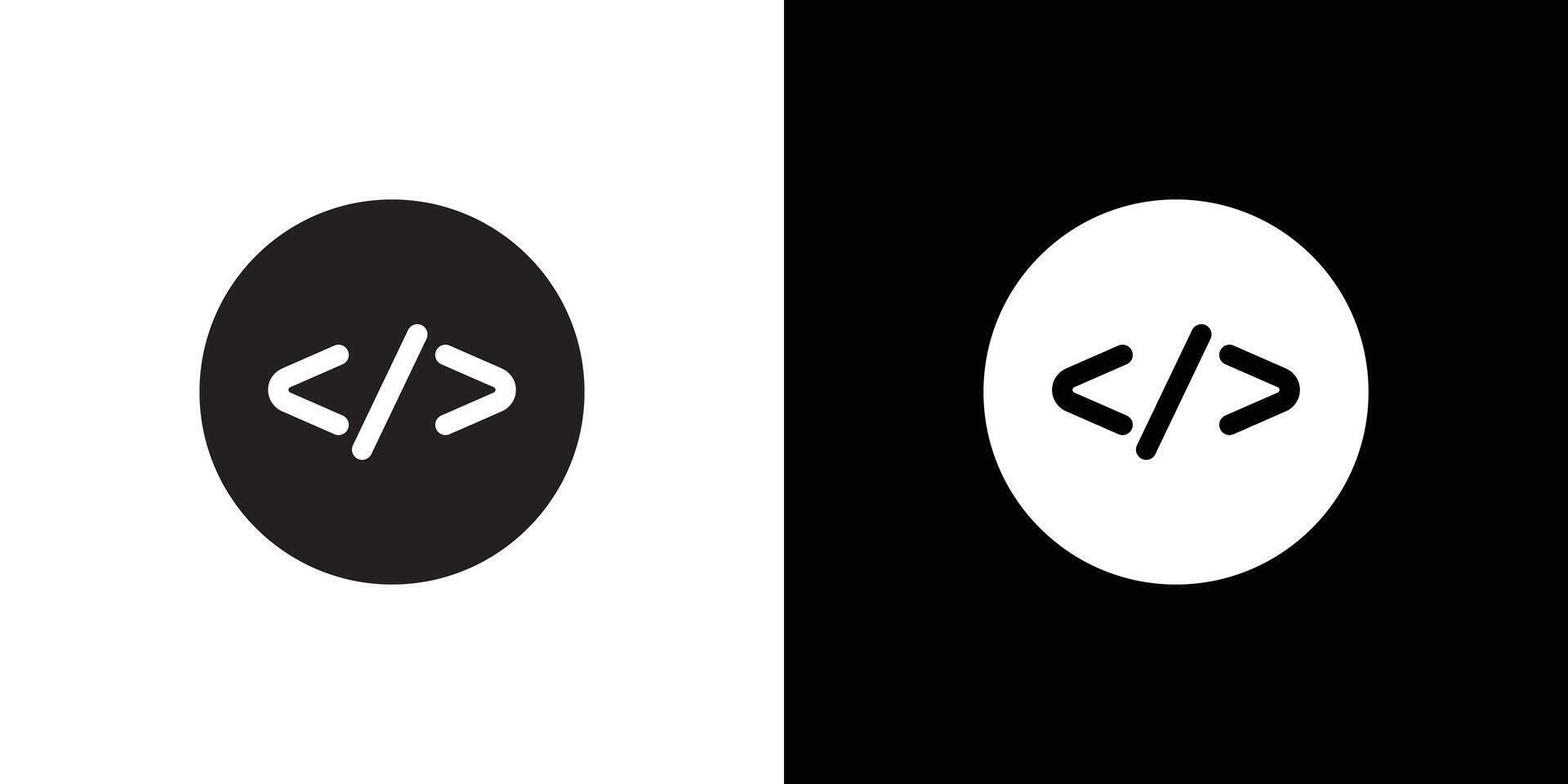 Coding icon Thin line flat illustration vector