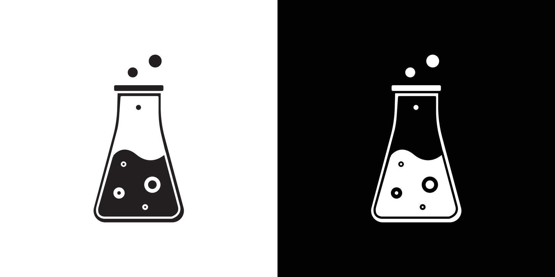 Chemical flask icon Thin line flat illustration vector