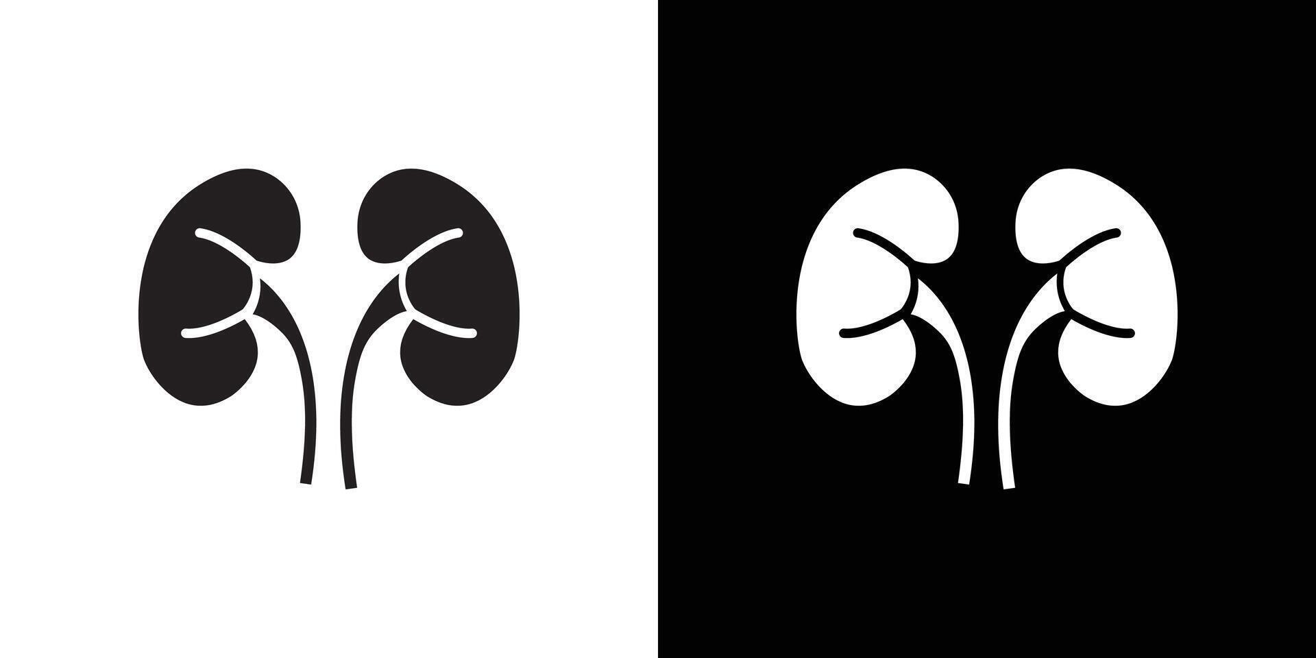 Human kidneys icon Thin line flat illustration vector