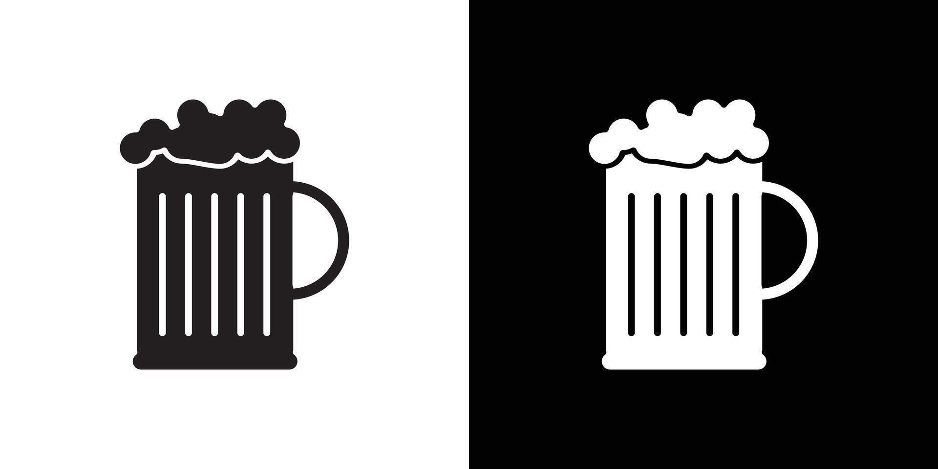 beer mug icon Thin line flat illustration vector