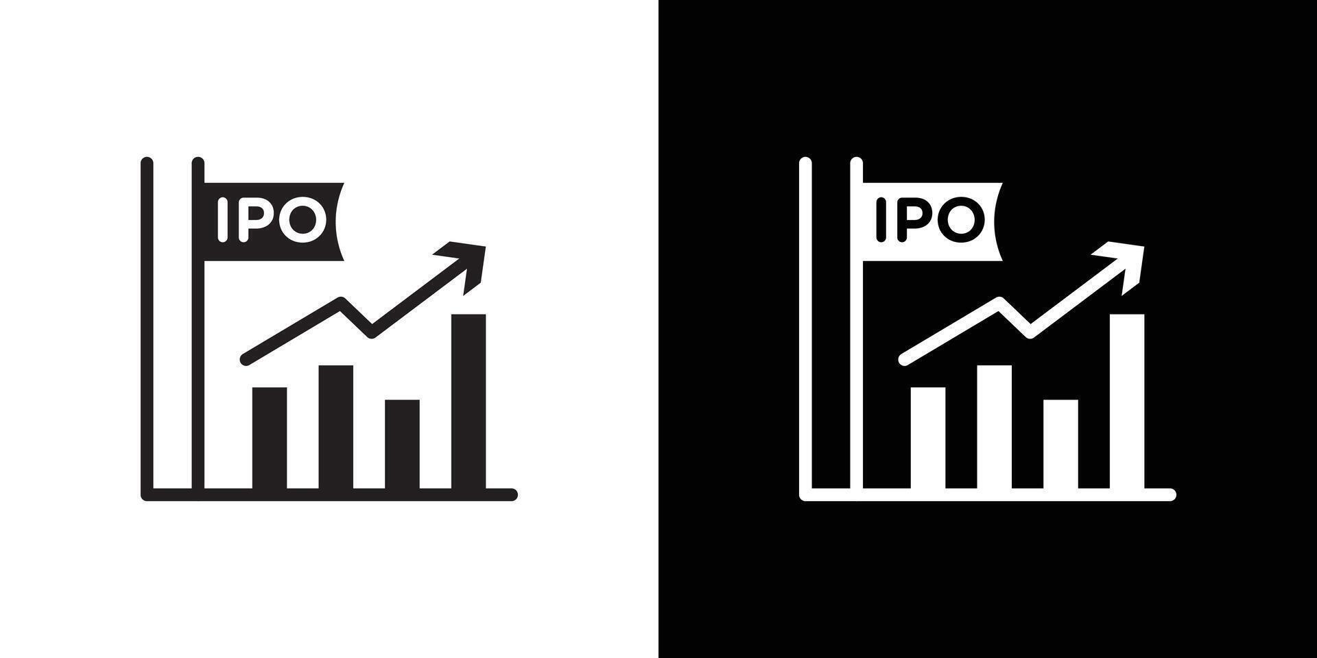 IPO Initial public offering icon Thin line flat illustration vector