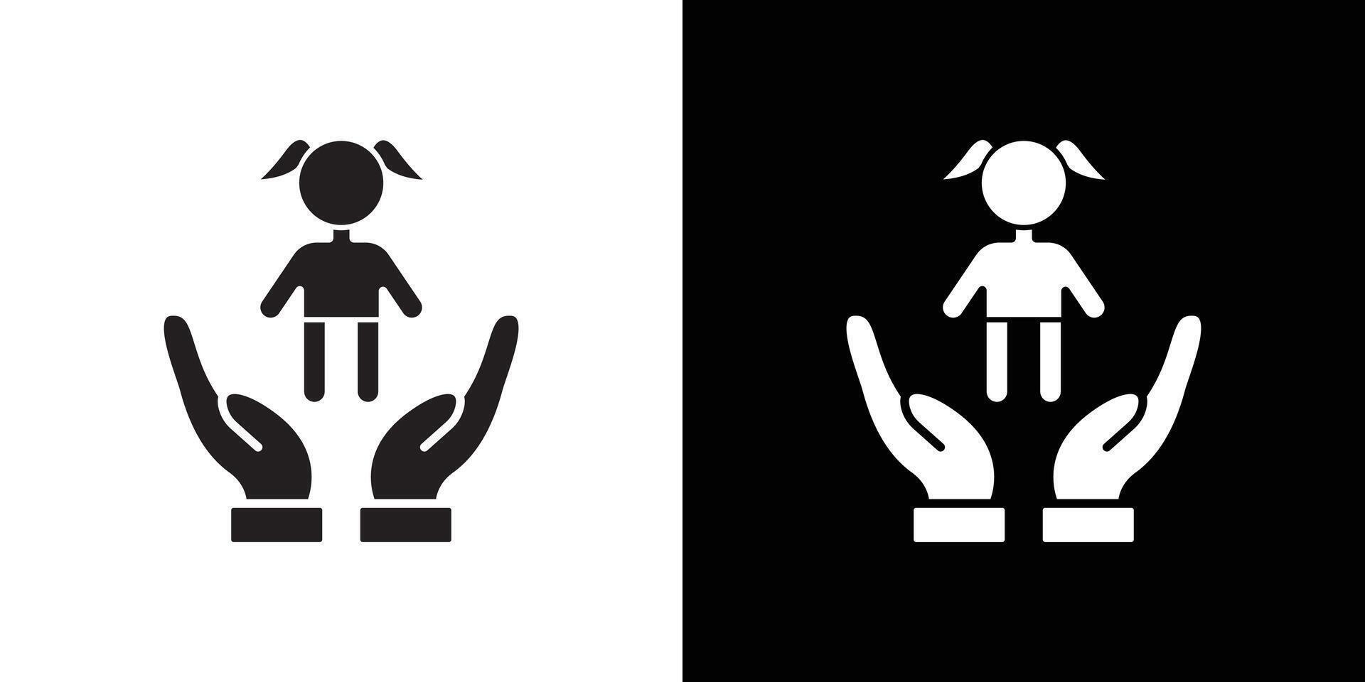 Child custody icon Thin line flat illustration vector