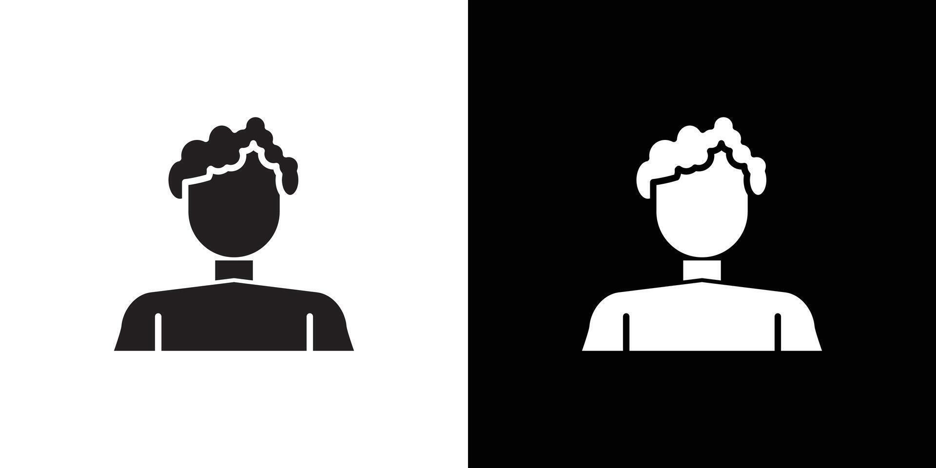 afro-american woman or girl icon Thin line flat illustration vector