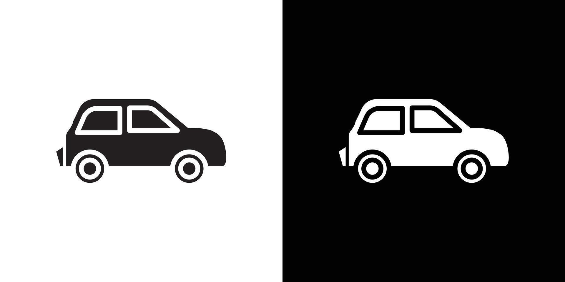 Car icon Thin line flat illustration vector