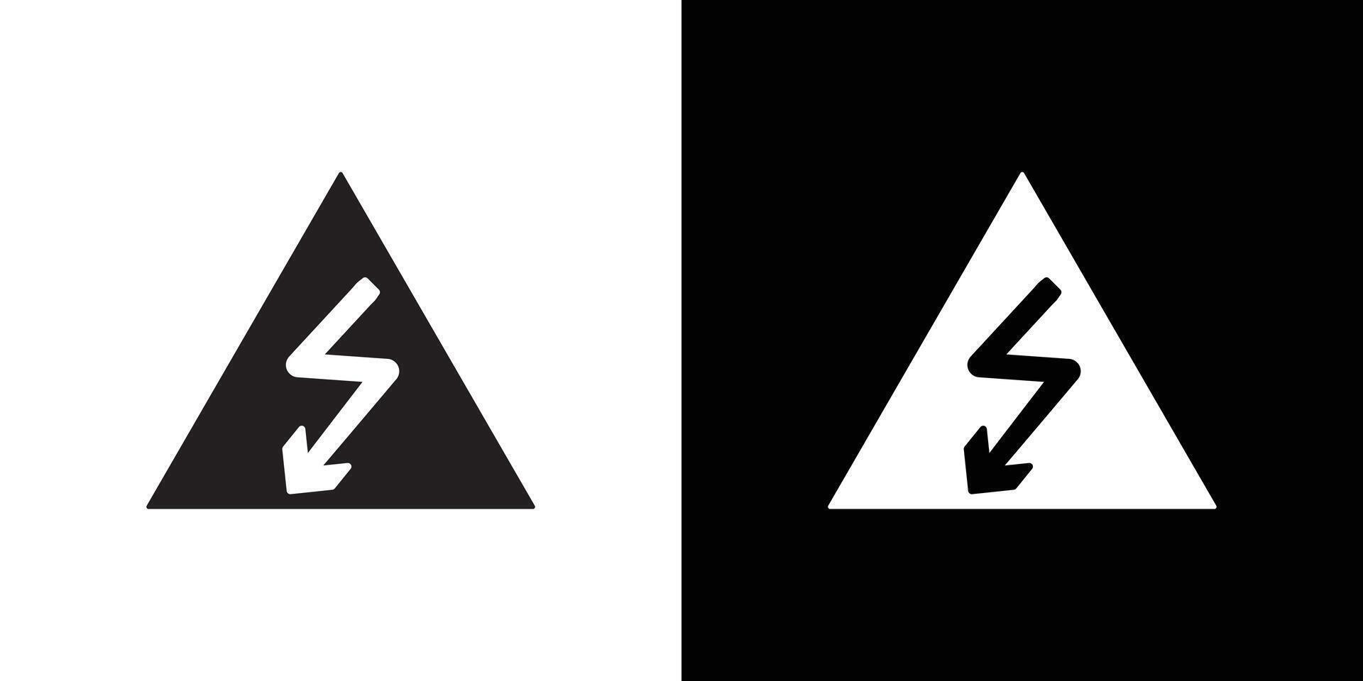 High voltage icon Thin line flat illustration vector