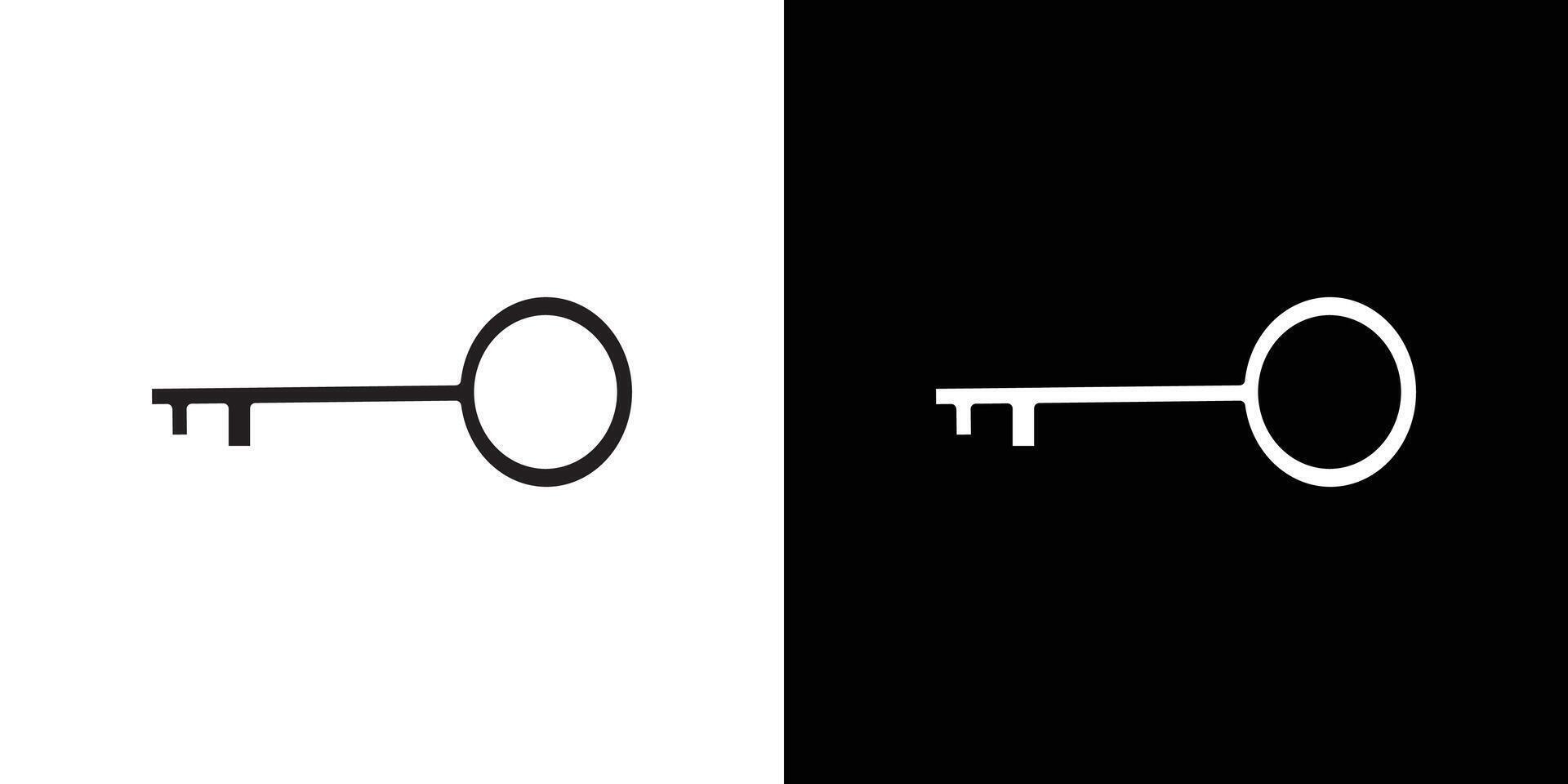 Door key icon Thin line flat illustration vector