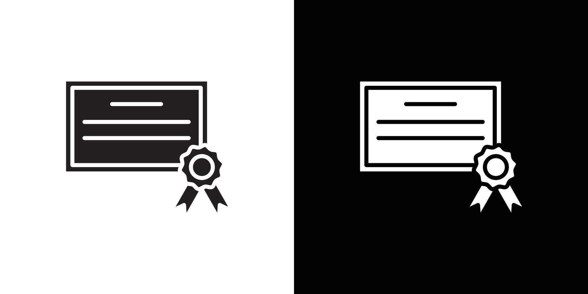 Certification diploma icon Thin line flat illustration vector