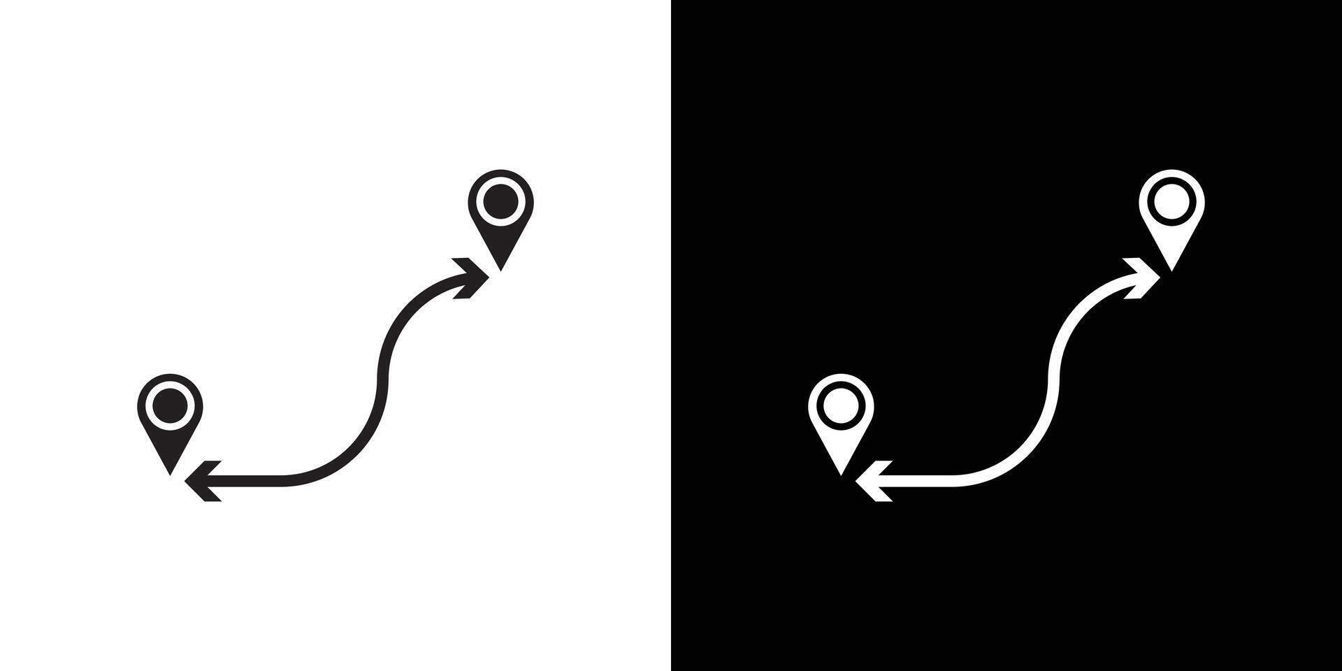 Destination distancing icon Thin line flat illustration vector