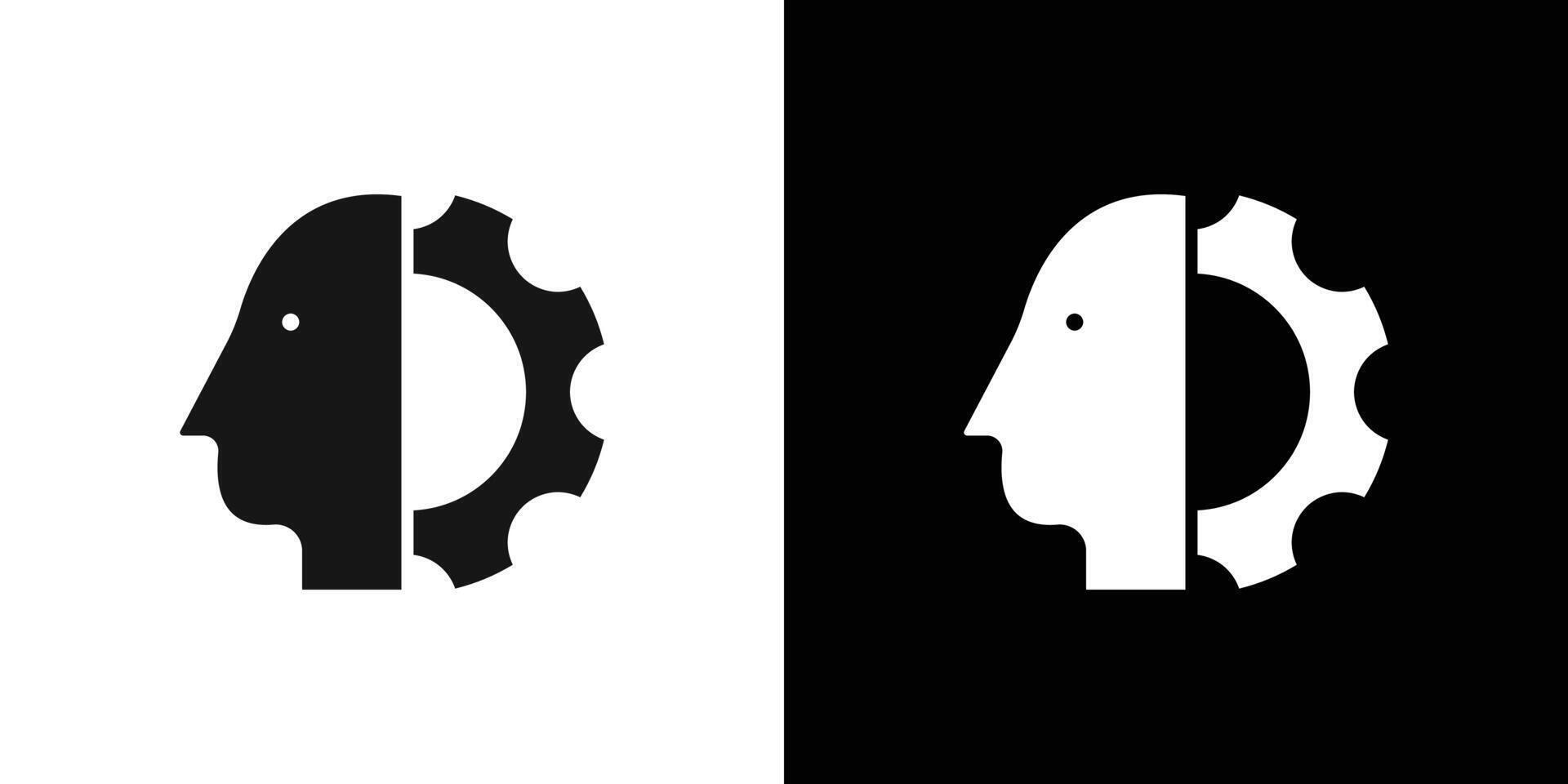 Cyborg icon Thin line flat illustration vector