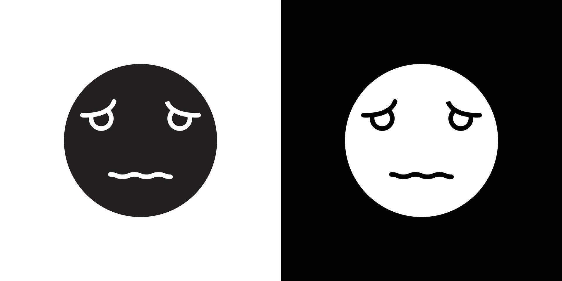 Desperate emoji icon Thin line flat illustration vector