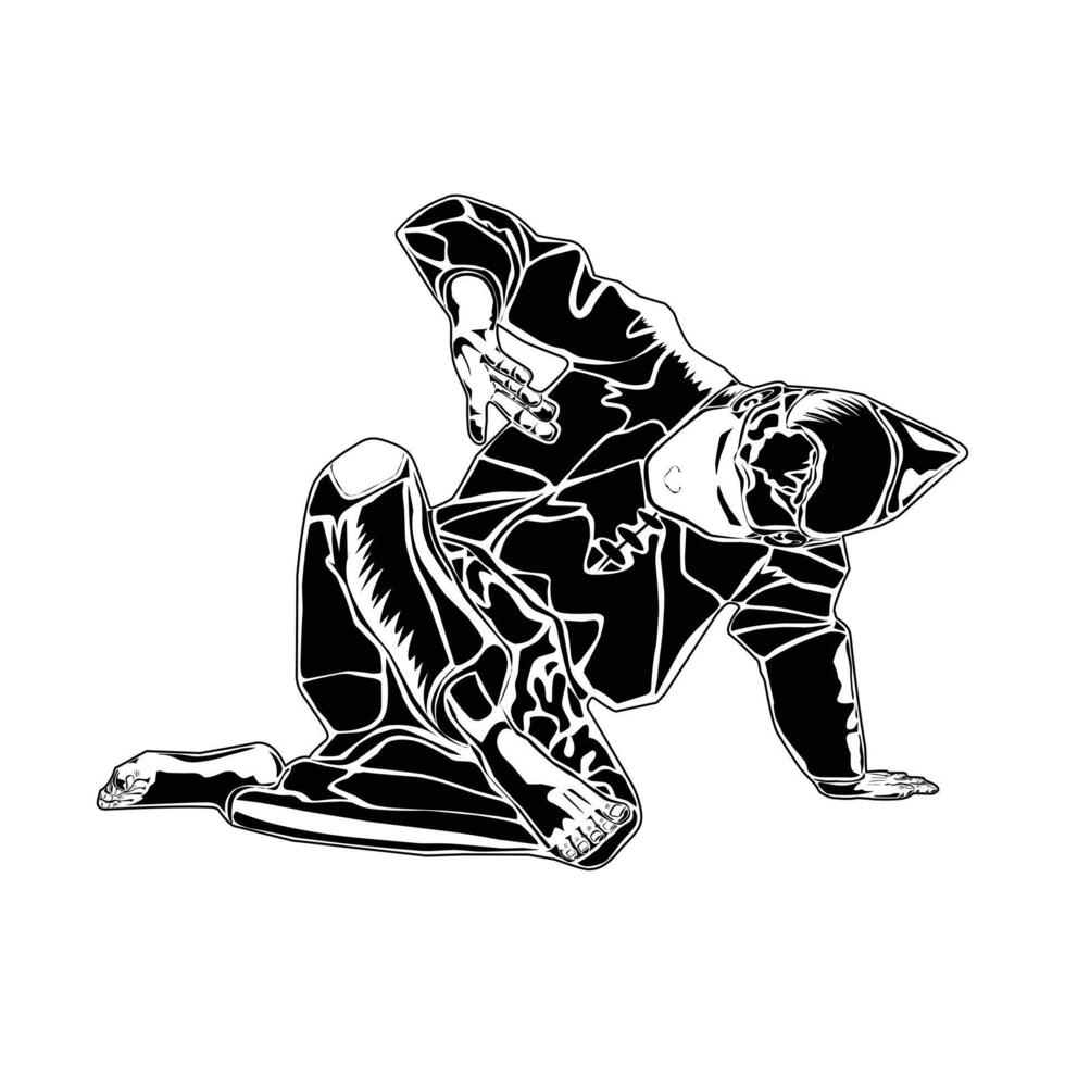 lower parry stance in pencak silat martial arts vector