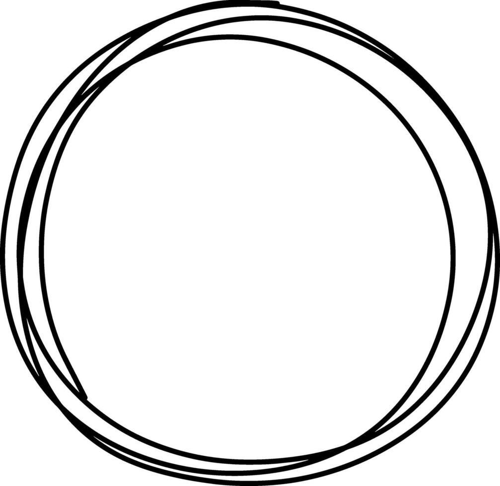 Outline Circle Hand drawn frame border vector